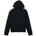 Hugo Boss Seegar Tape Logo Zip Up Hooded Sweatshirt Black 001