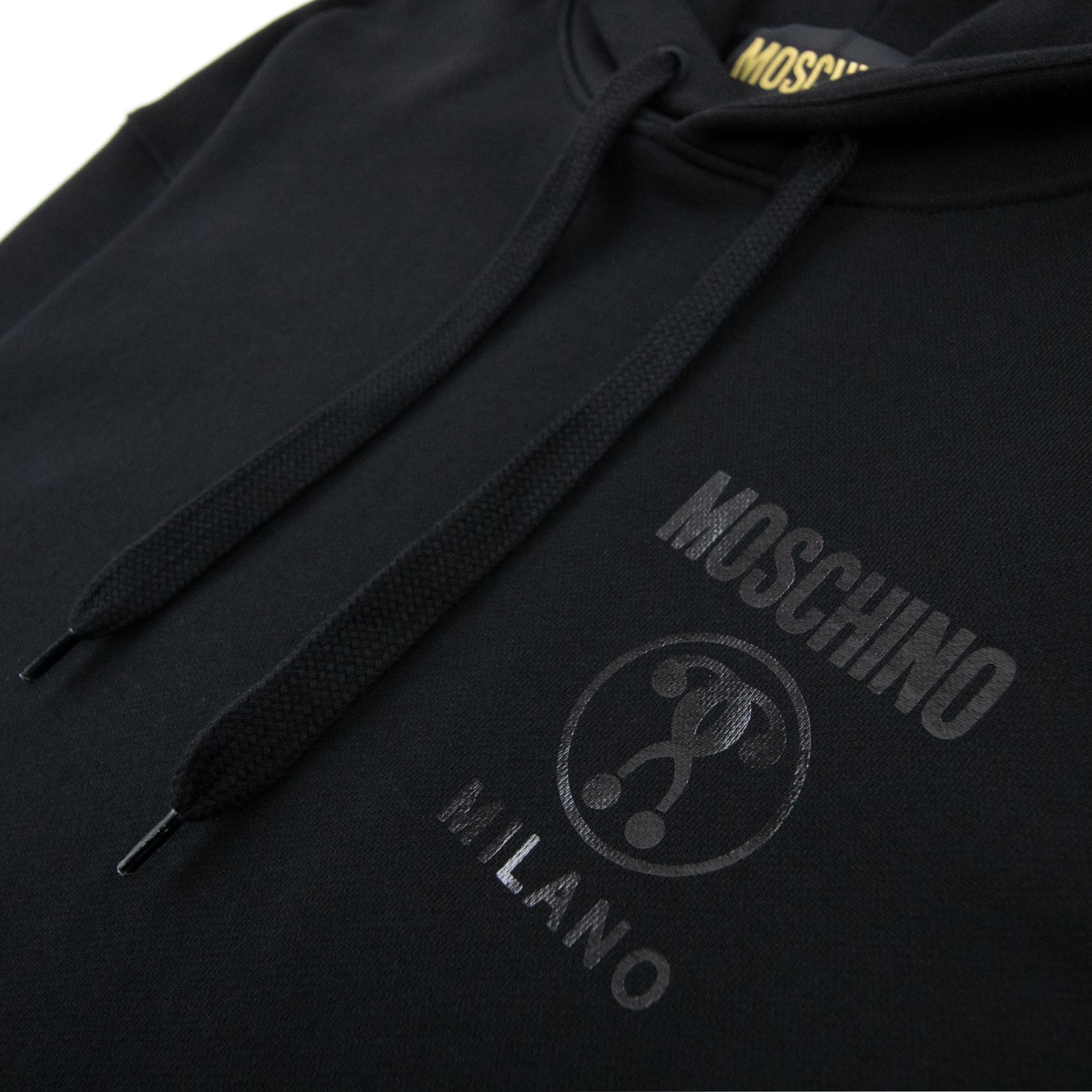 Moschino Couture Double Question Hoodied Sweatshirt Black 0555