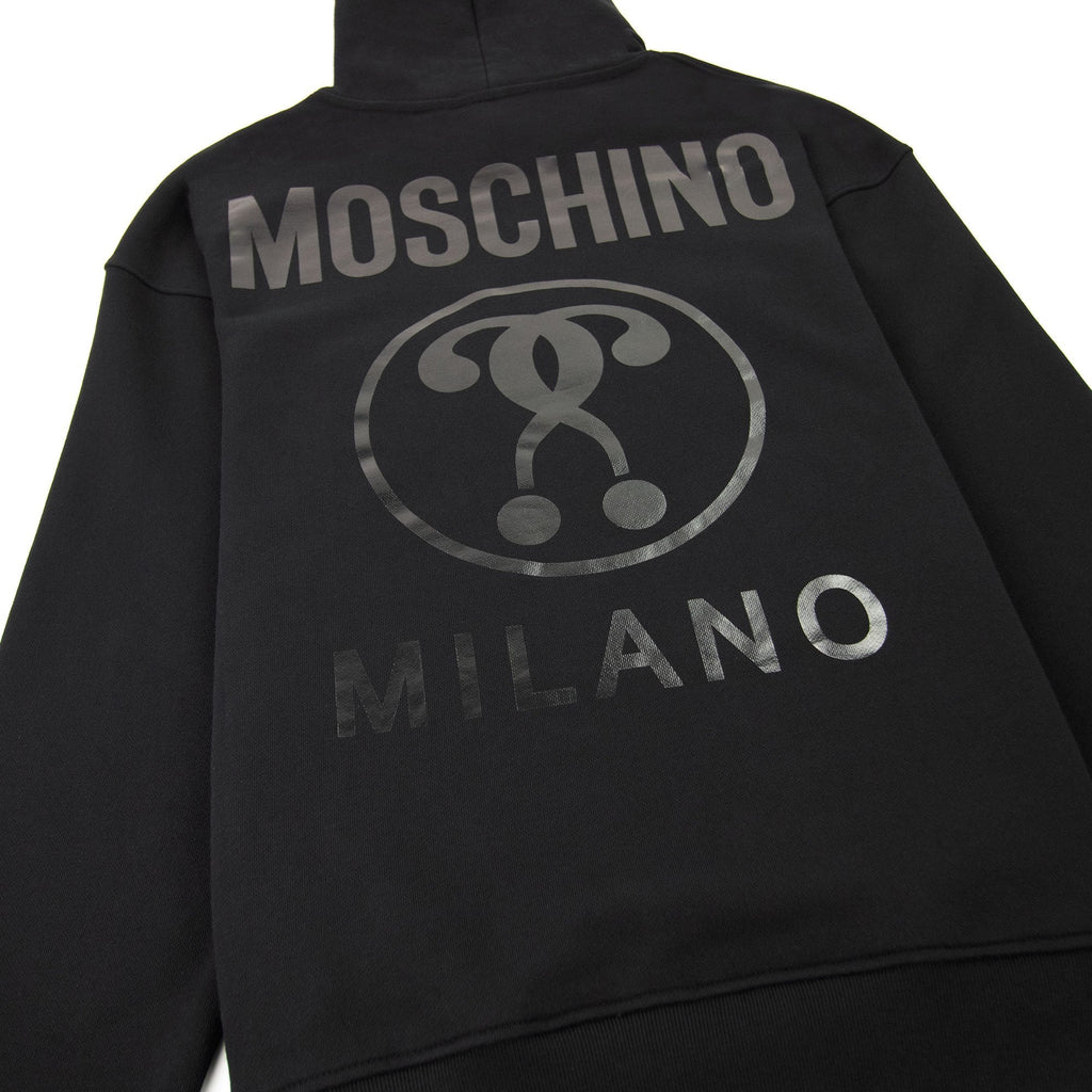 Moschino Couture Double Question Hoodied Sweatshirt Black 0555