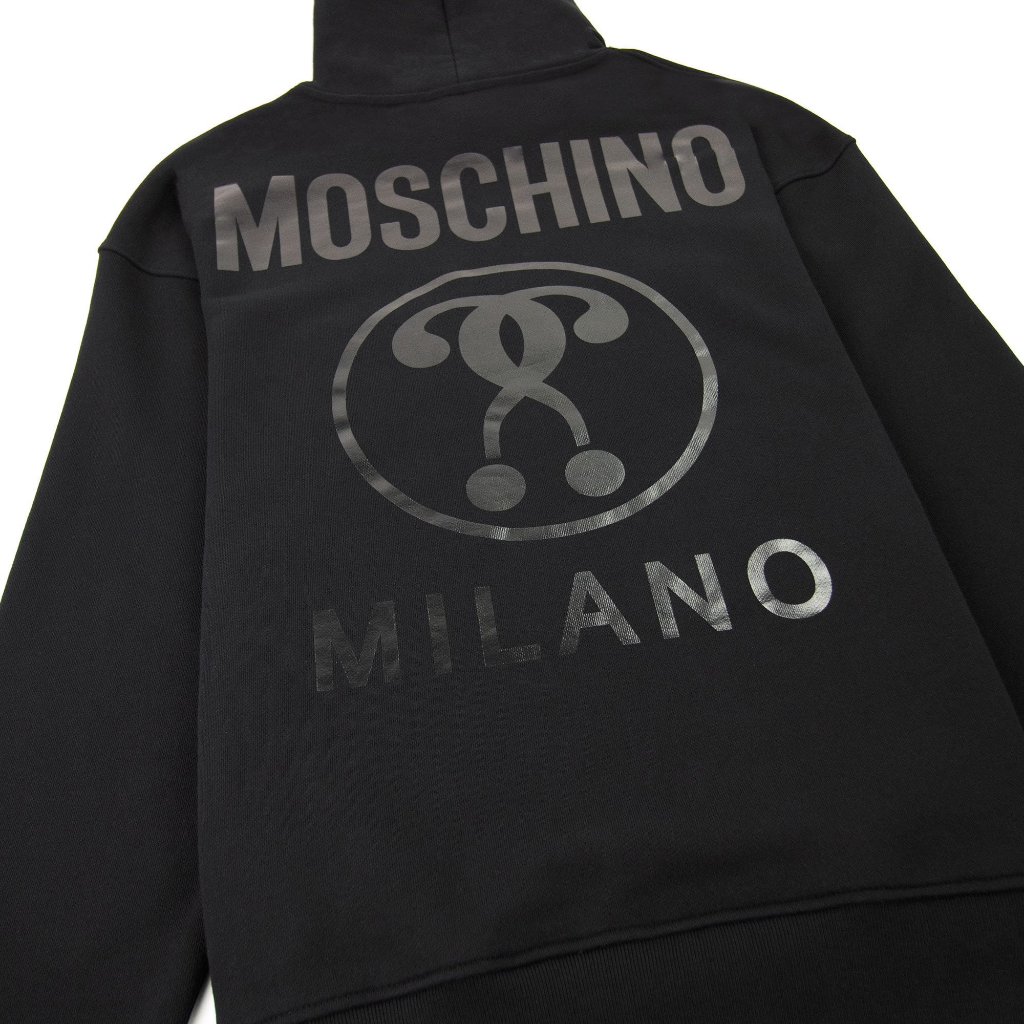 Moschino Couture Double Question Hoodied Sweatshirt Black 0555