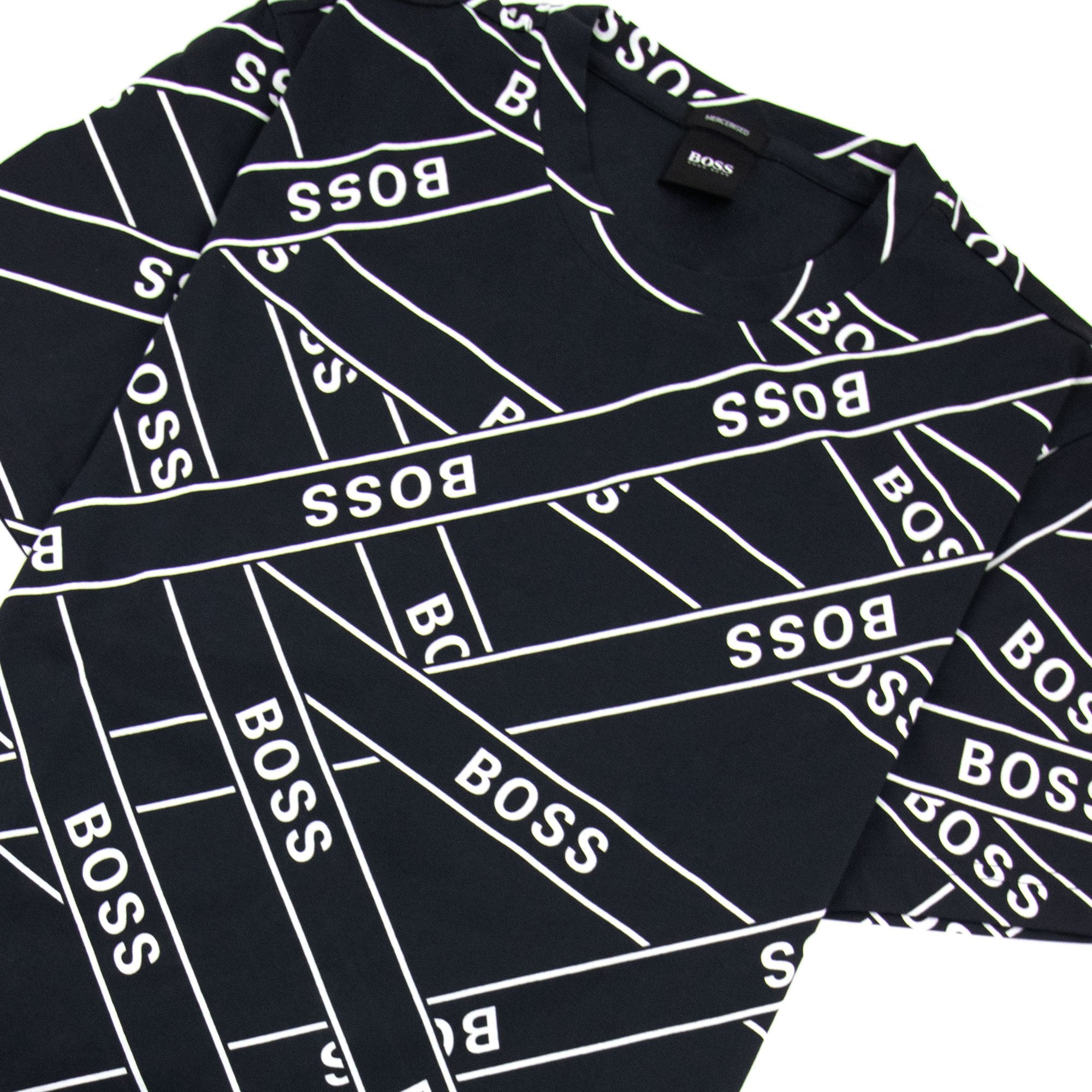 Hugo Boss Tiburt Artwork Logo T Shirt Black 003