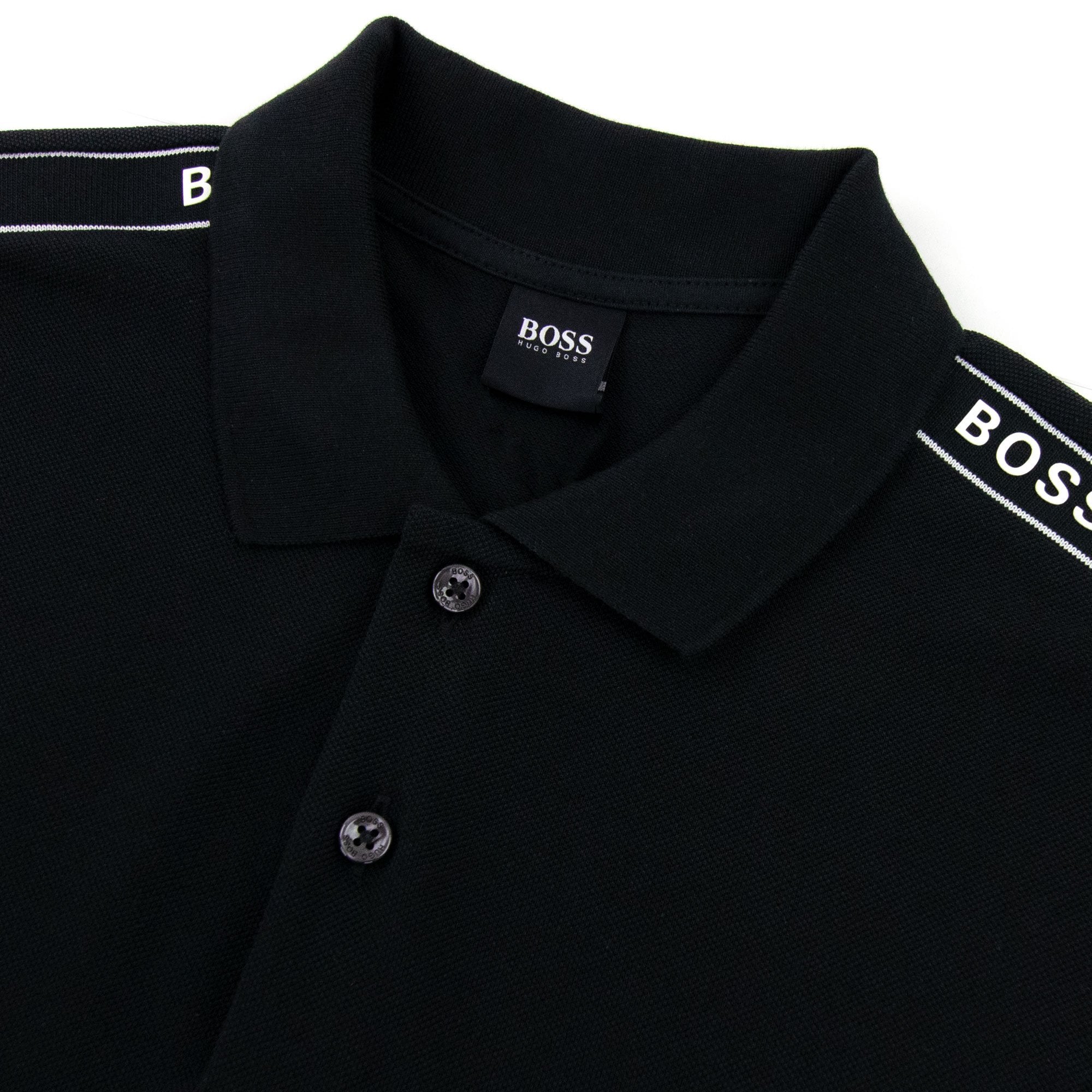 Hugo Boss Parlay Tape Detail S/s Polo Black 001