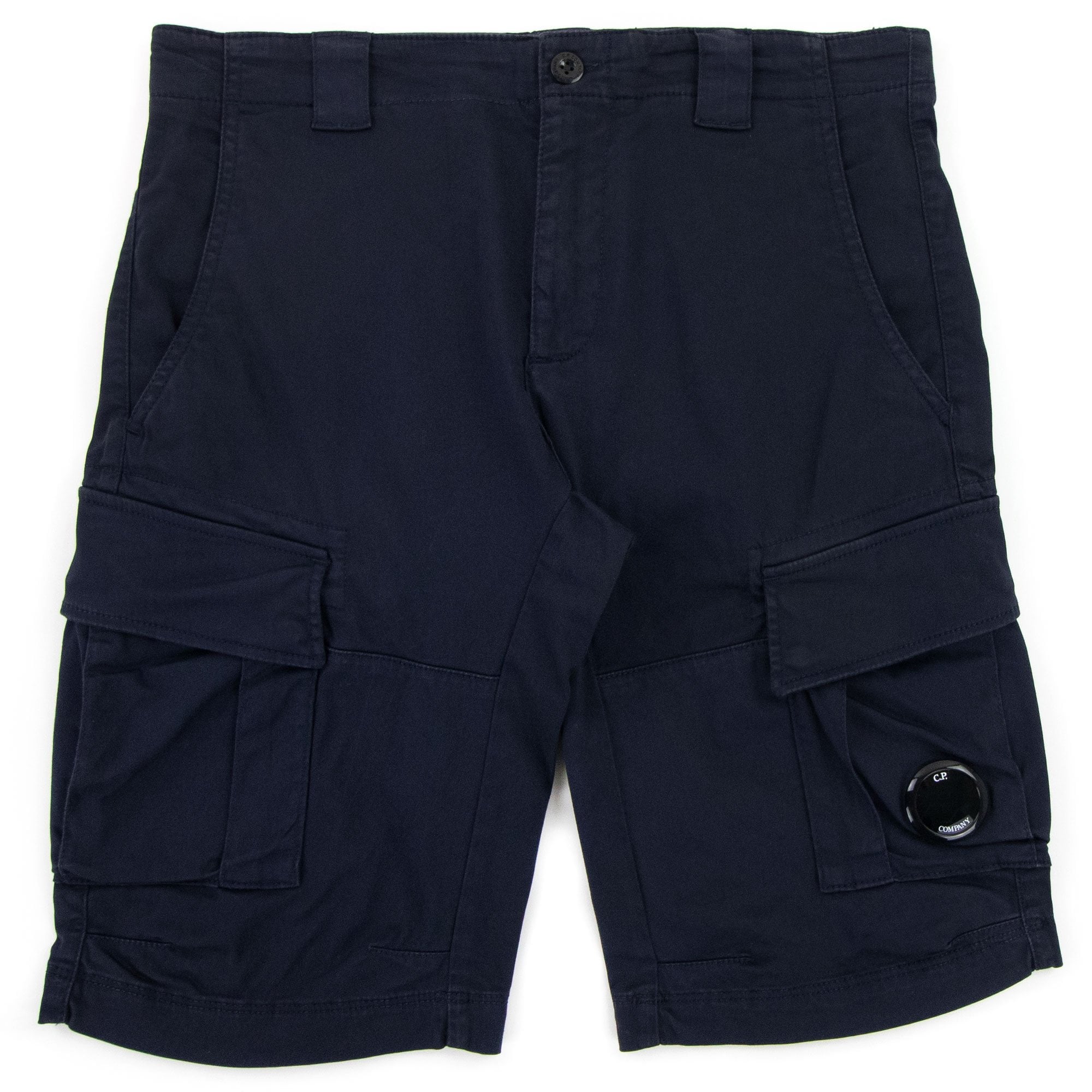 Cp Company Bermuda Cargo Stretch Sateen Shorts Navy 888