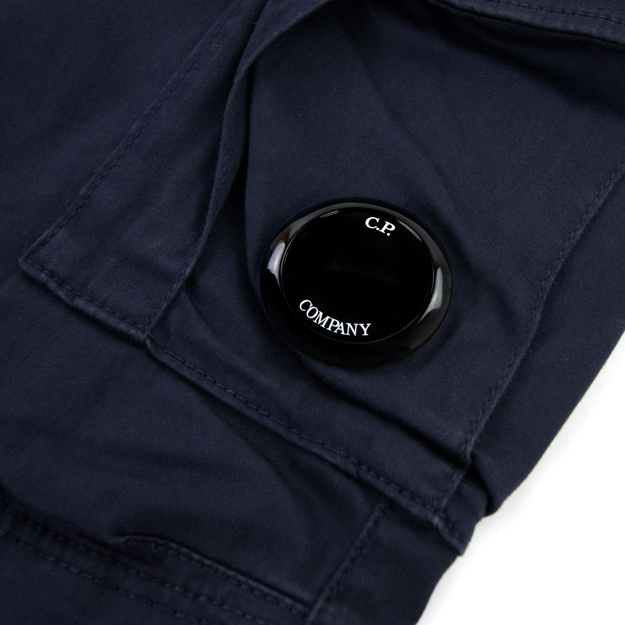 Cp Company Bermuda Cargo Stretch Sateen Shorts Navy 888