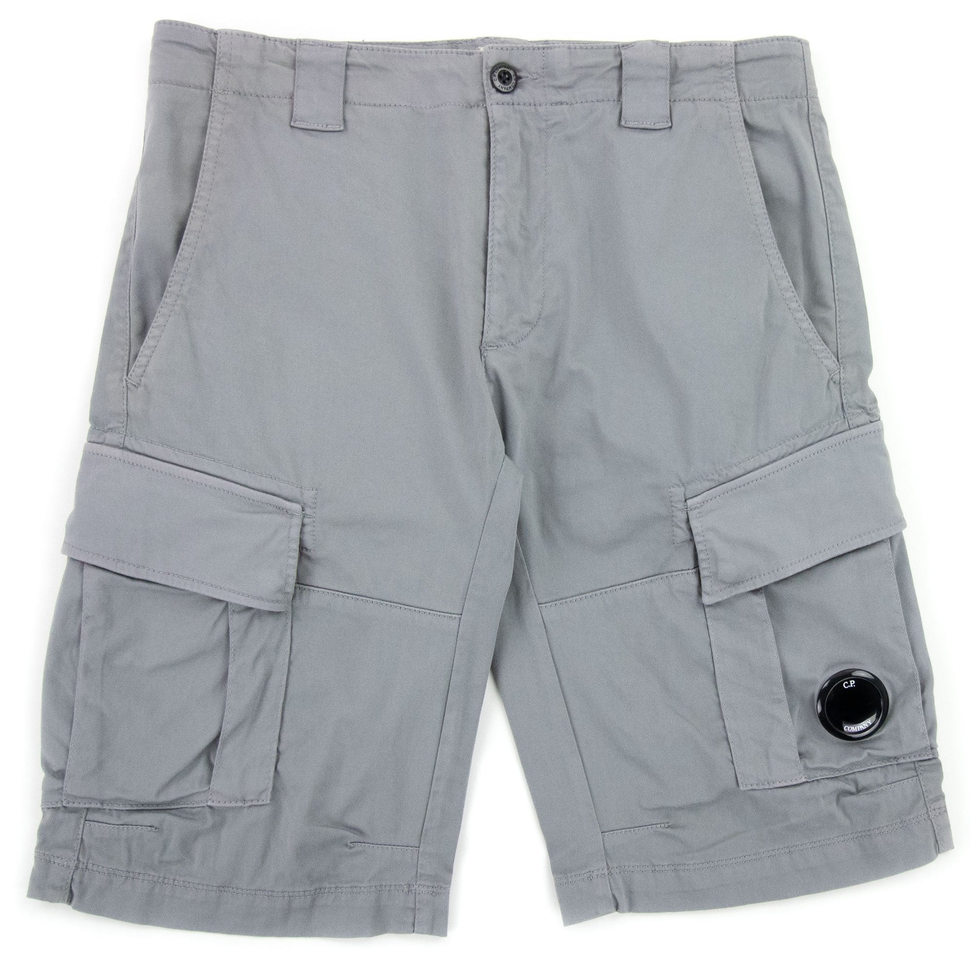 Cp Company Bermuda Cargo Stretch Sateen Shorts Griffin Grey 937