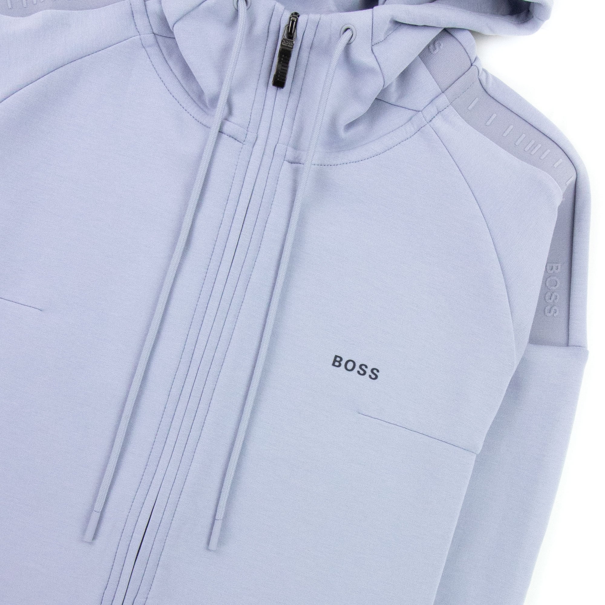 Hugo Boss Saggy 1 Logo Zip Up Sweatshirt Light Blue 481