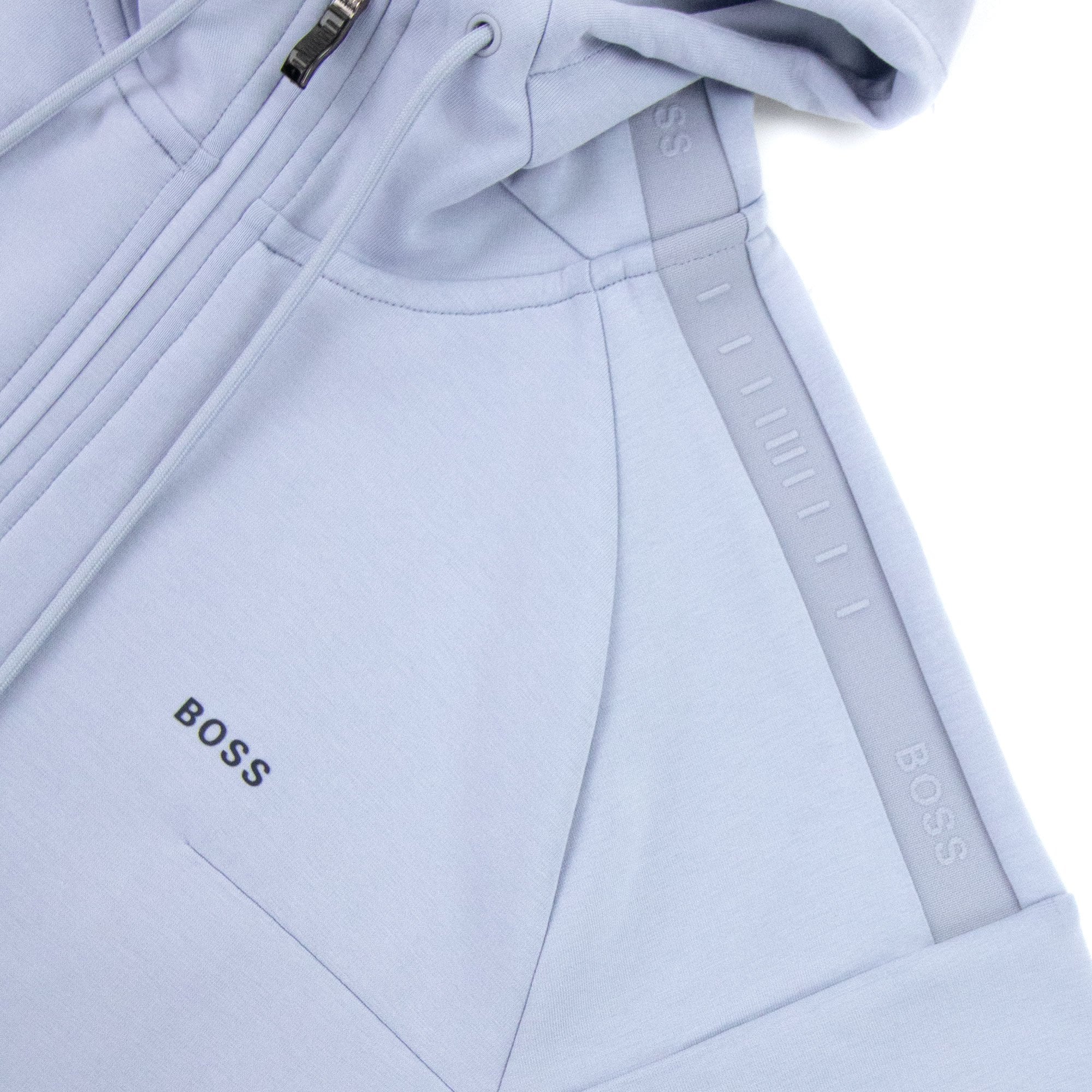 Hugo Boss Saggy 1 Logo Zip Up Sweatshirt Light Blue 481