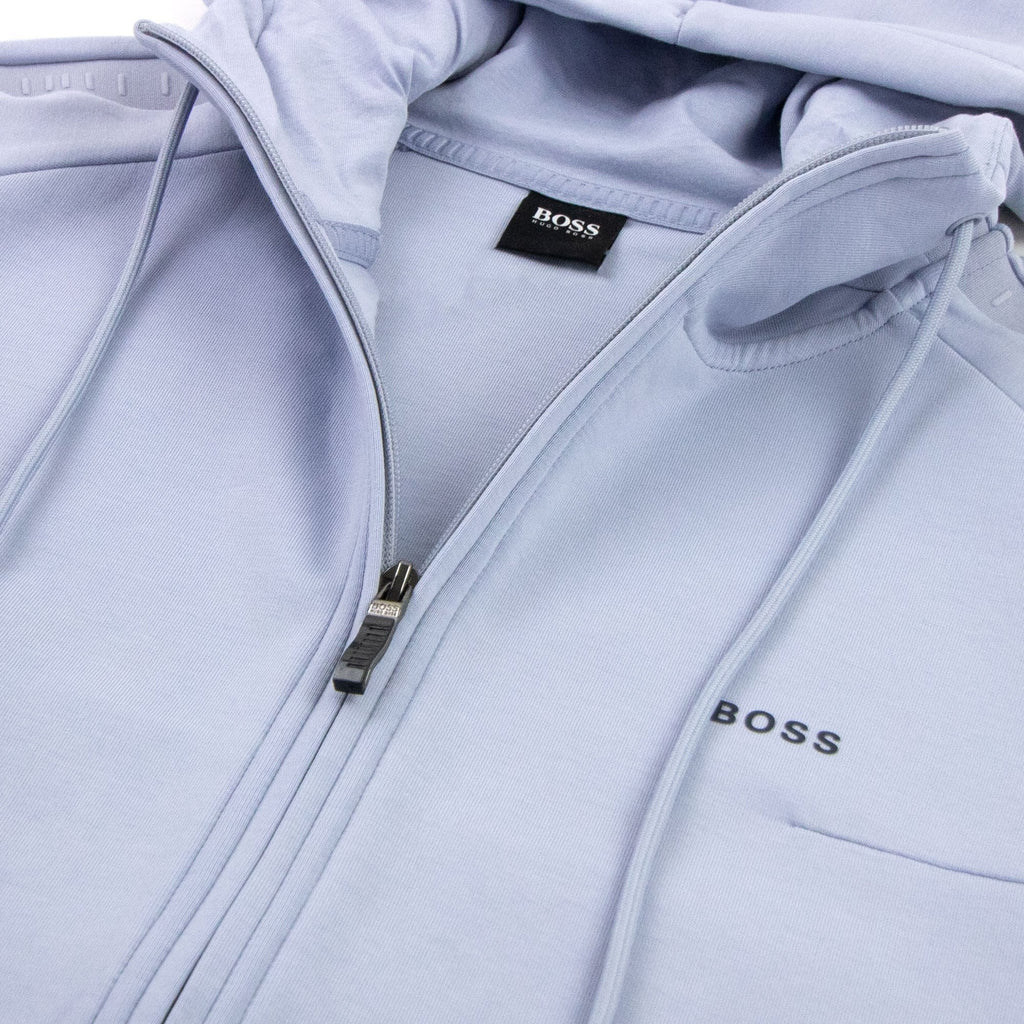 Hugo Boss Saggy 1 Logo Zip Up Sweatshirt Light Blue 481