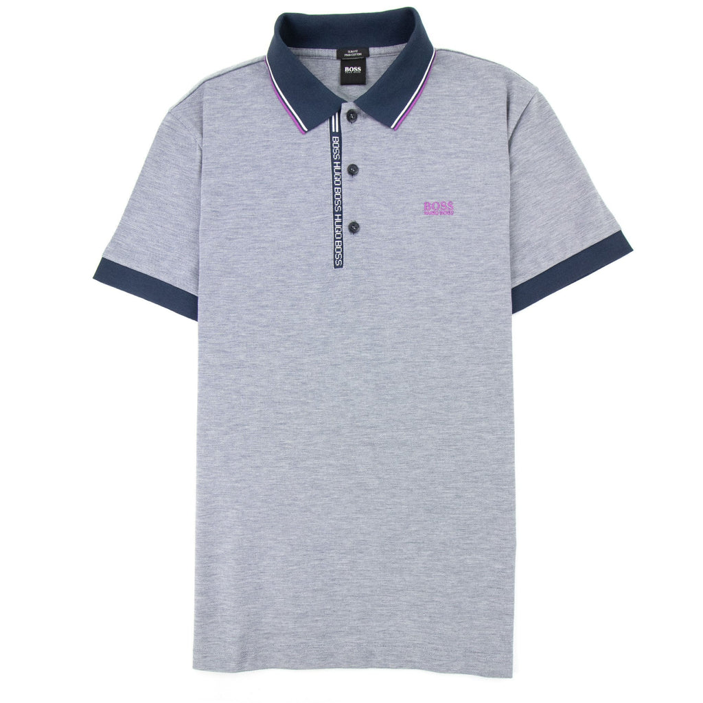 Hugo Boss Paule 4 Short Sleeve Polo Shirt Grey/navy