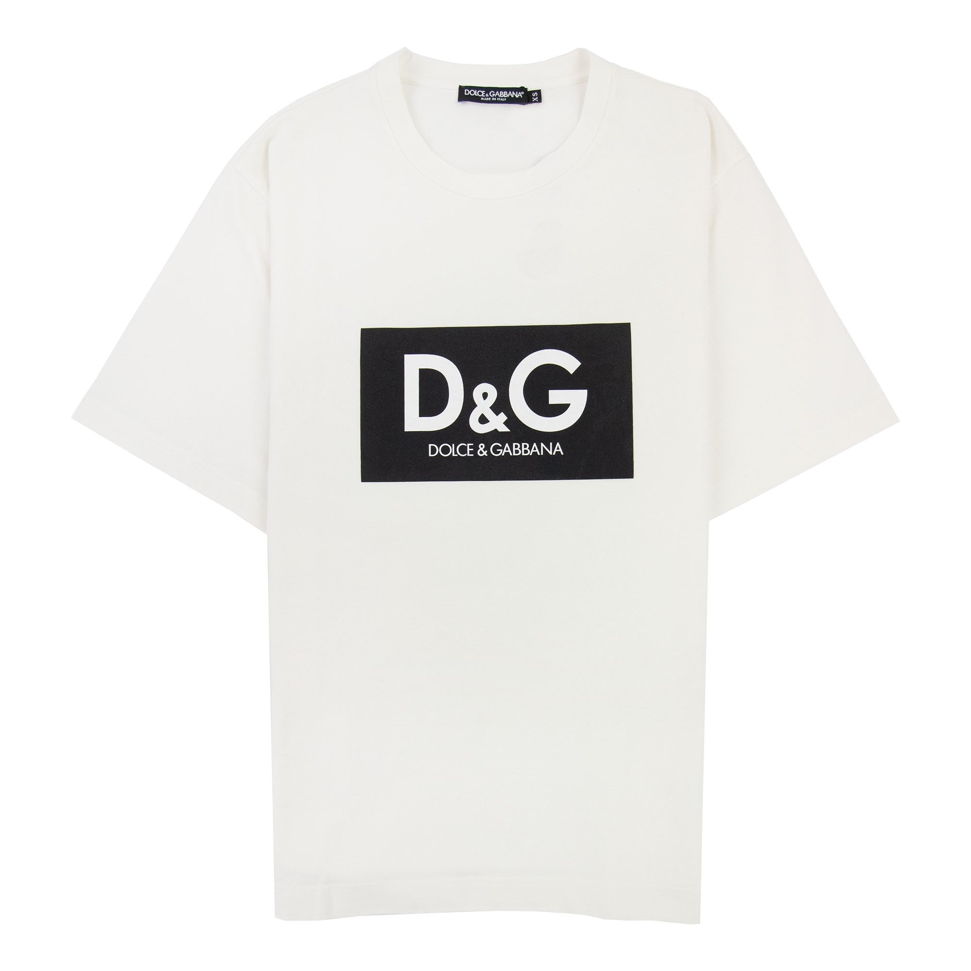 Dolce & Gabbana D&g Print Cotton T Shirt Off White