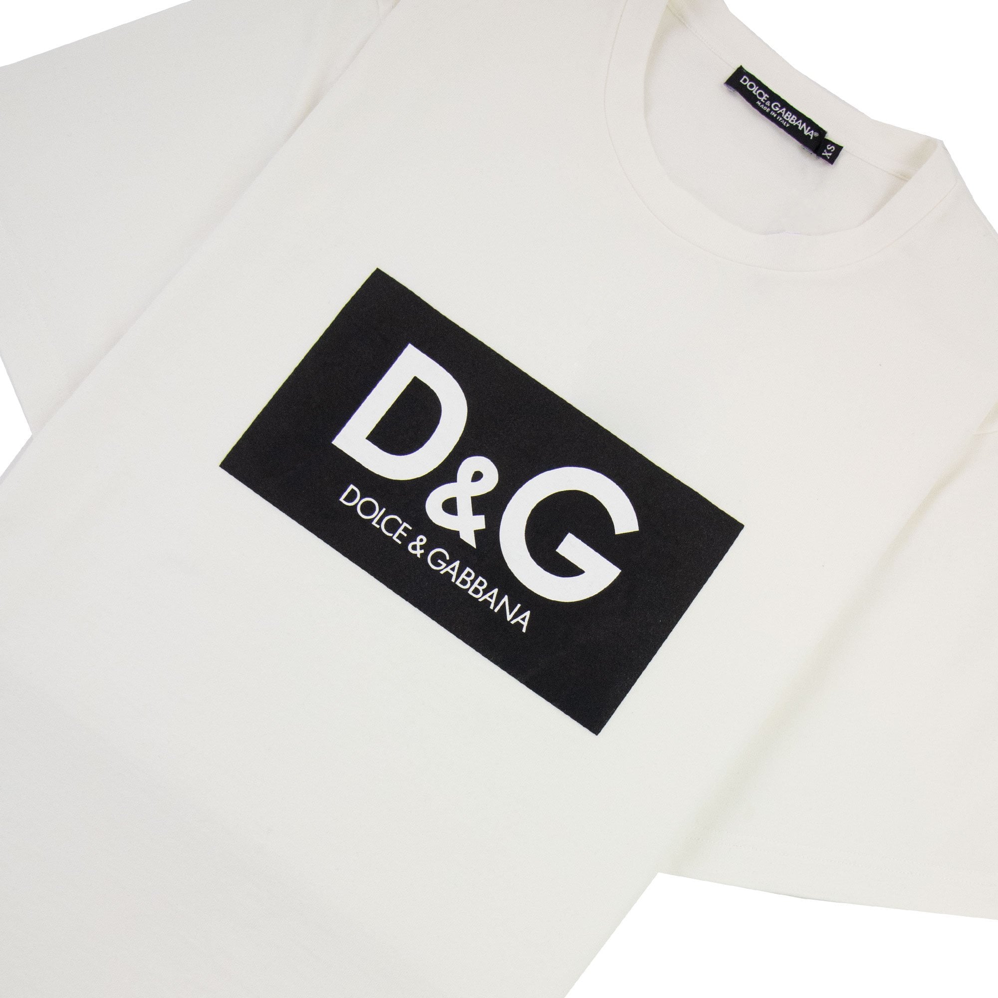 Dolce & Gabbana D&g Print Cotton T Shirt Off White