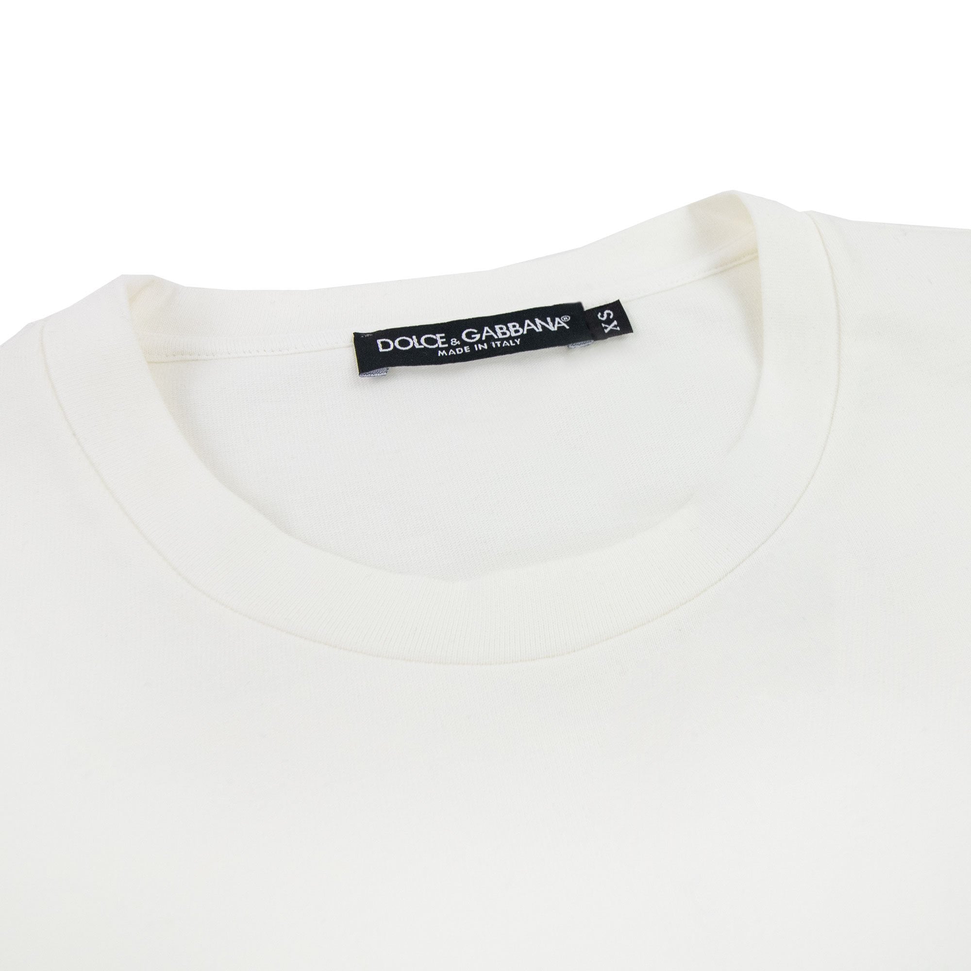 Dolce & Gabbana D&g Print Cotton T Shirt Off White