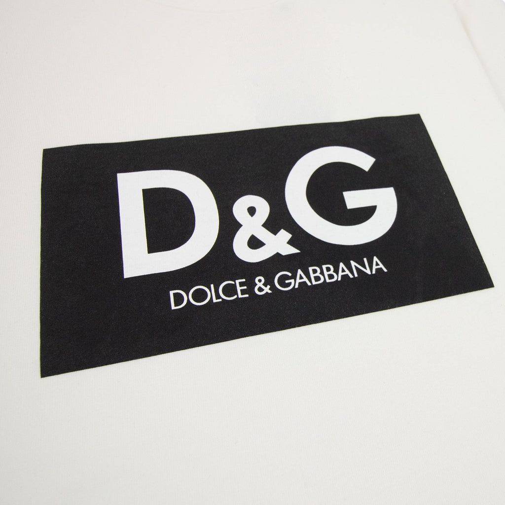 Dolce & Gabbana D&g Print Cotton T Shirt Off White