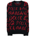 Dolce & Gabbana Logo Detail Jacquard Sweater Black/Red