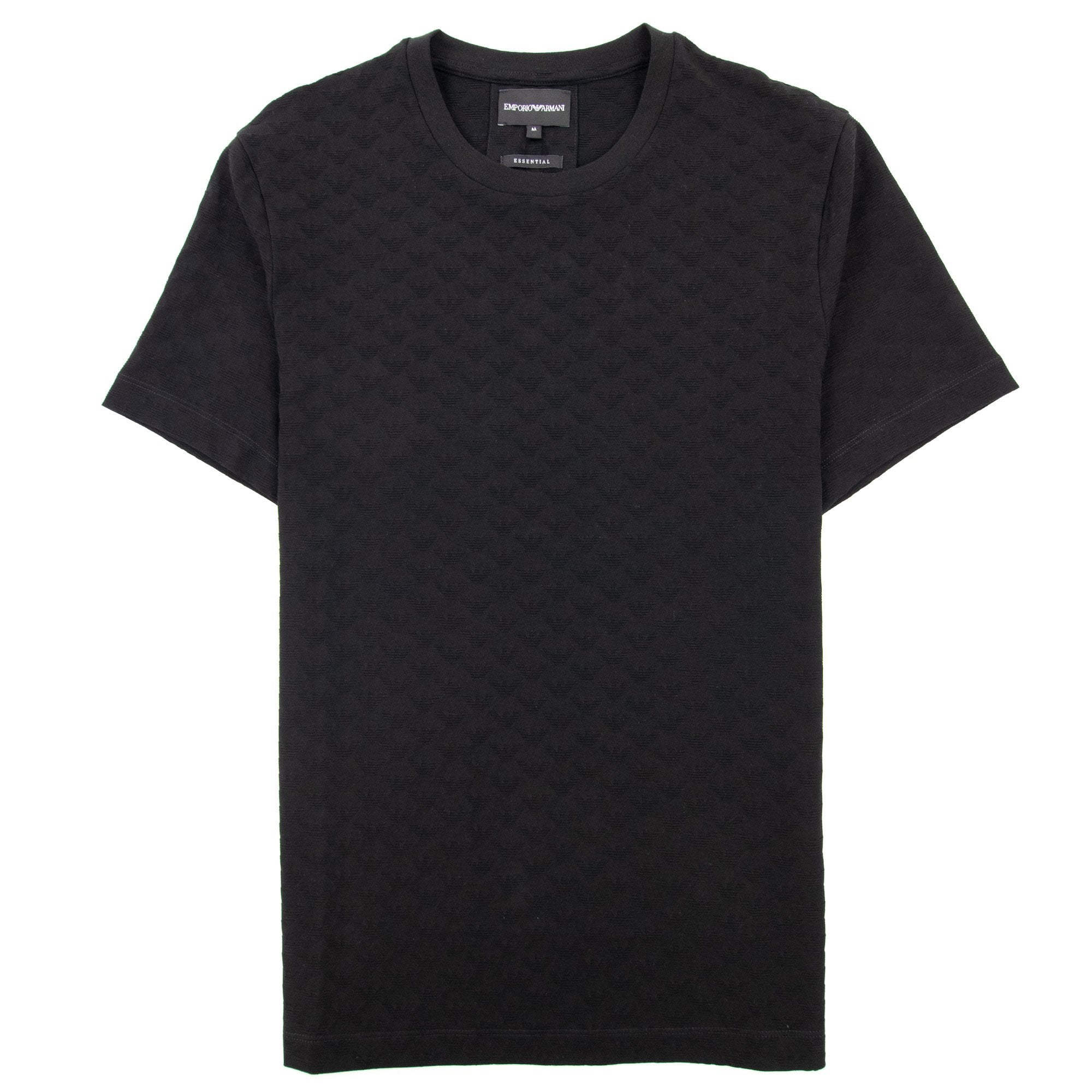 Emporio Armani All Over Jacquard Eagle Logo T Shirt Black 999