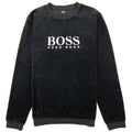 Hugo Boss Embroidered Logo Velour Loungewear Sweatshirt Black 001