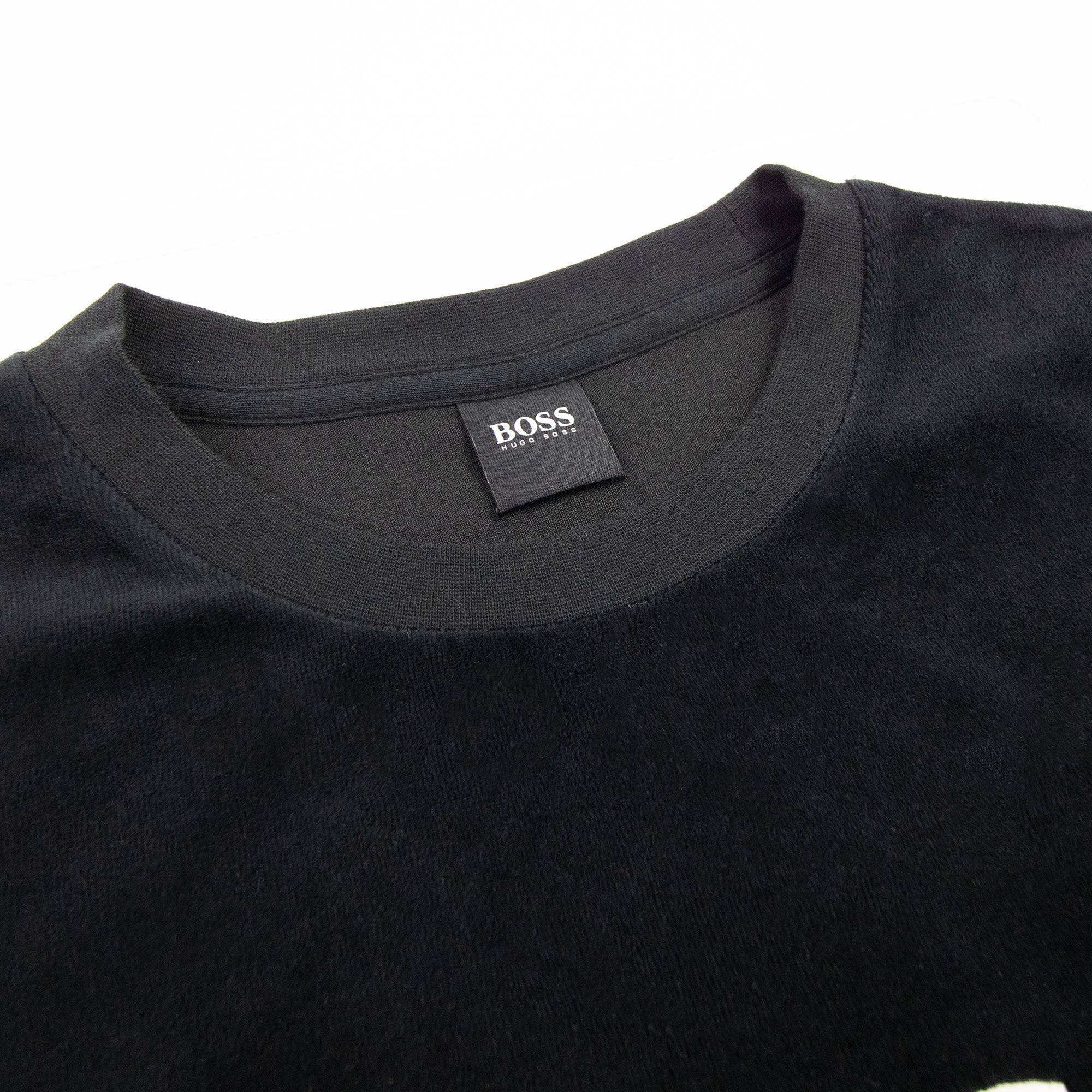 Hugo Boss Embroidered Logo Velour Loungewear Sweatshirt Black 001