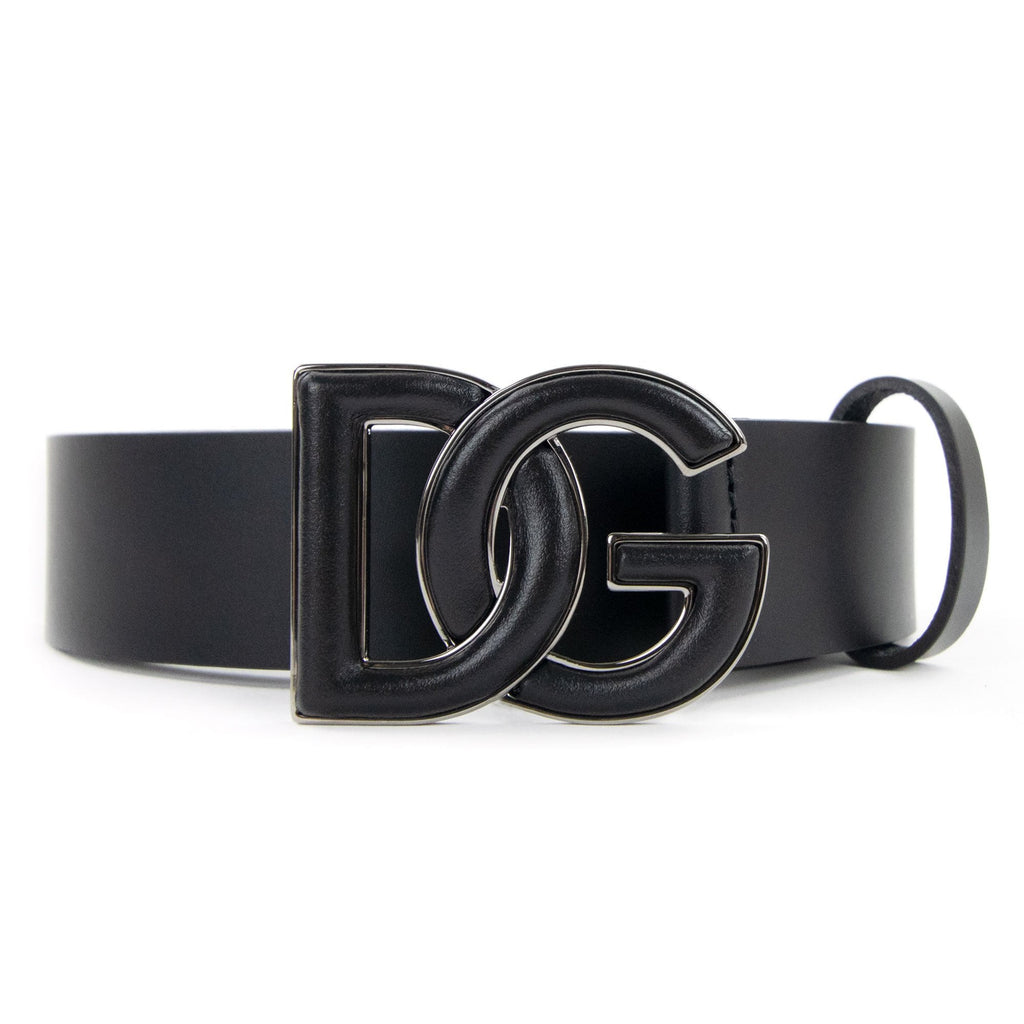 Dolce & Gabbana Dg Logo Lux Leather Belt Black | ONU