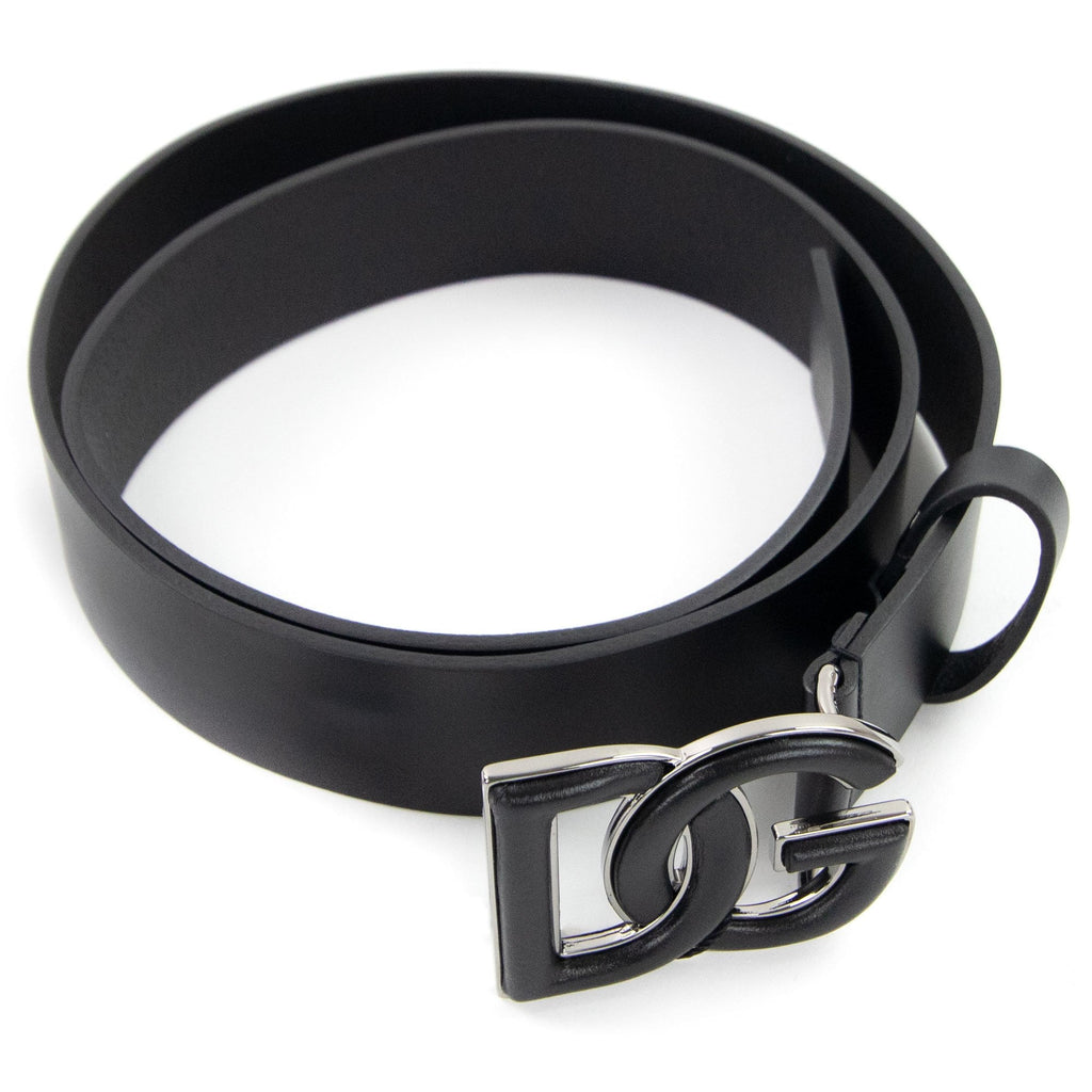 Dolce & Gabbana Dg Logo Lux Leather Belt Black | ONU