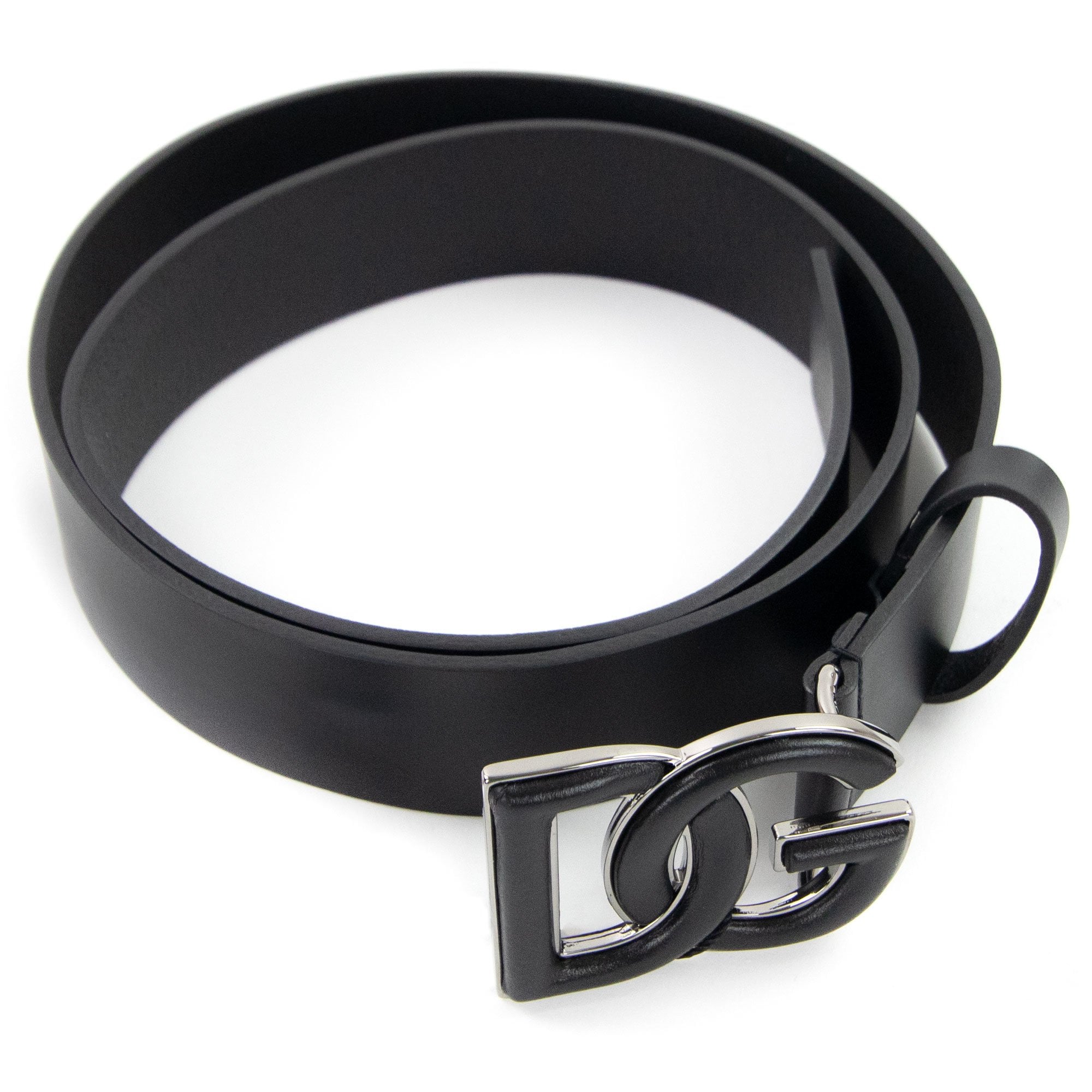 Dolce & Gabbana Dg Logo Lux Leather Belt Black | ONU