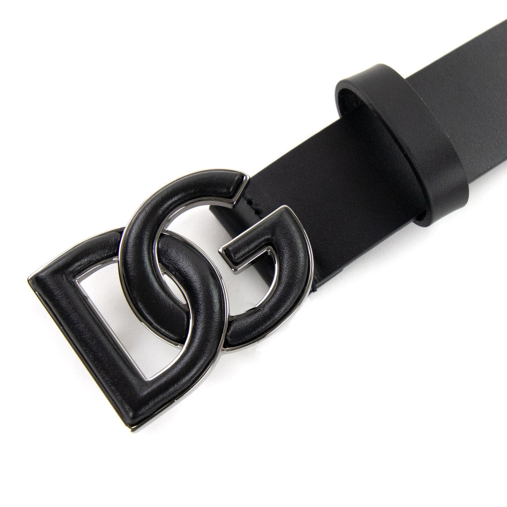 Dolce & Gabbana Dg Logo Lux Leather Belt Black | ONU