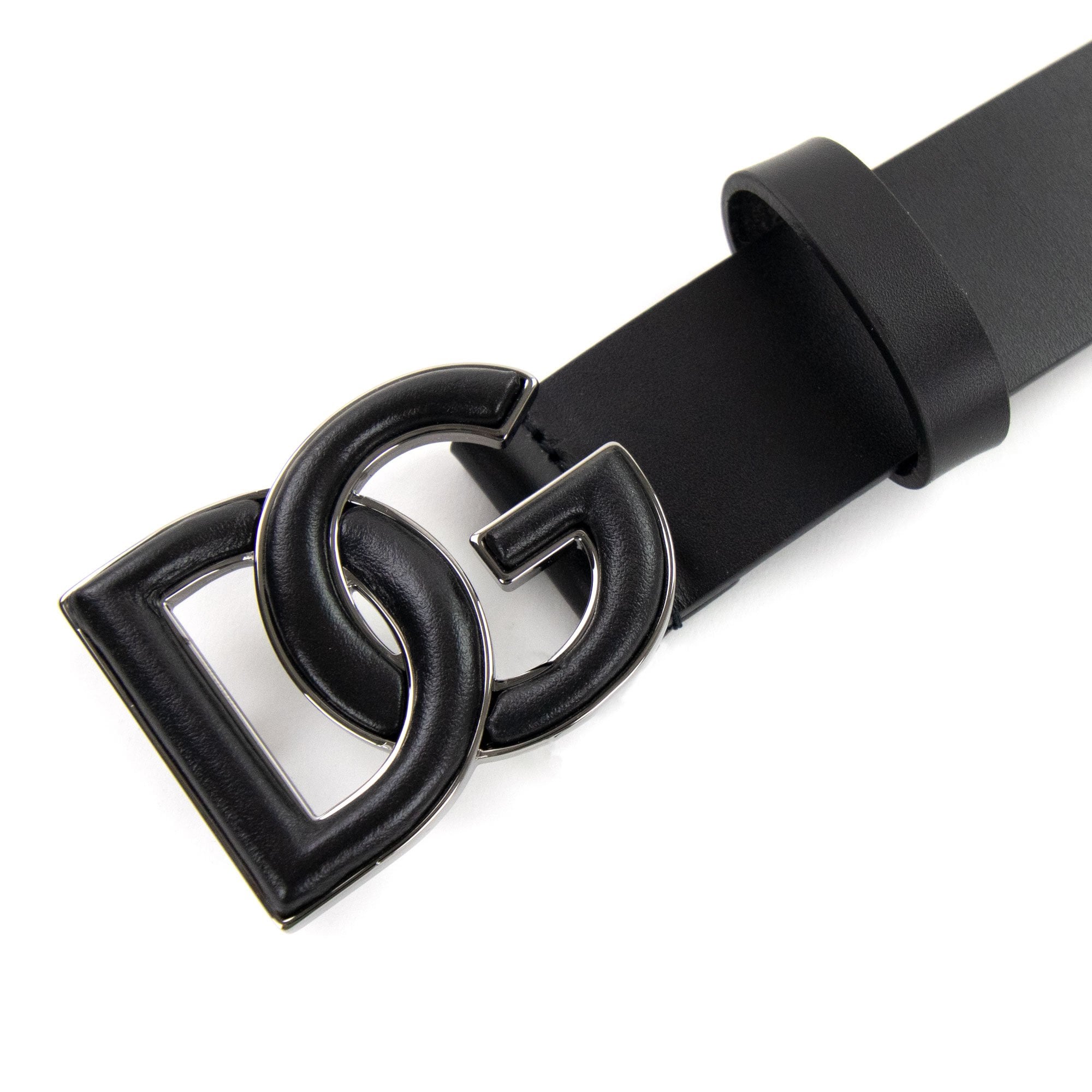 Dolce & Gabbana Dg Logo Lux Leather Belt Black | ONU
