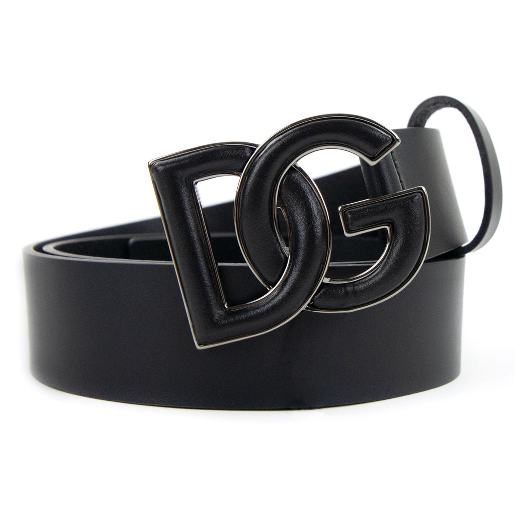Dolce & Gabbana Dg Logo Lux Leather Belt Black | ONU