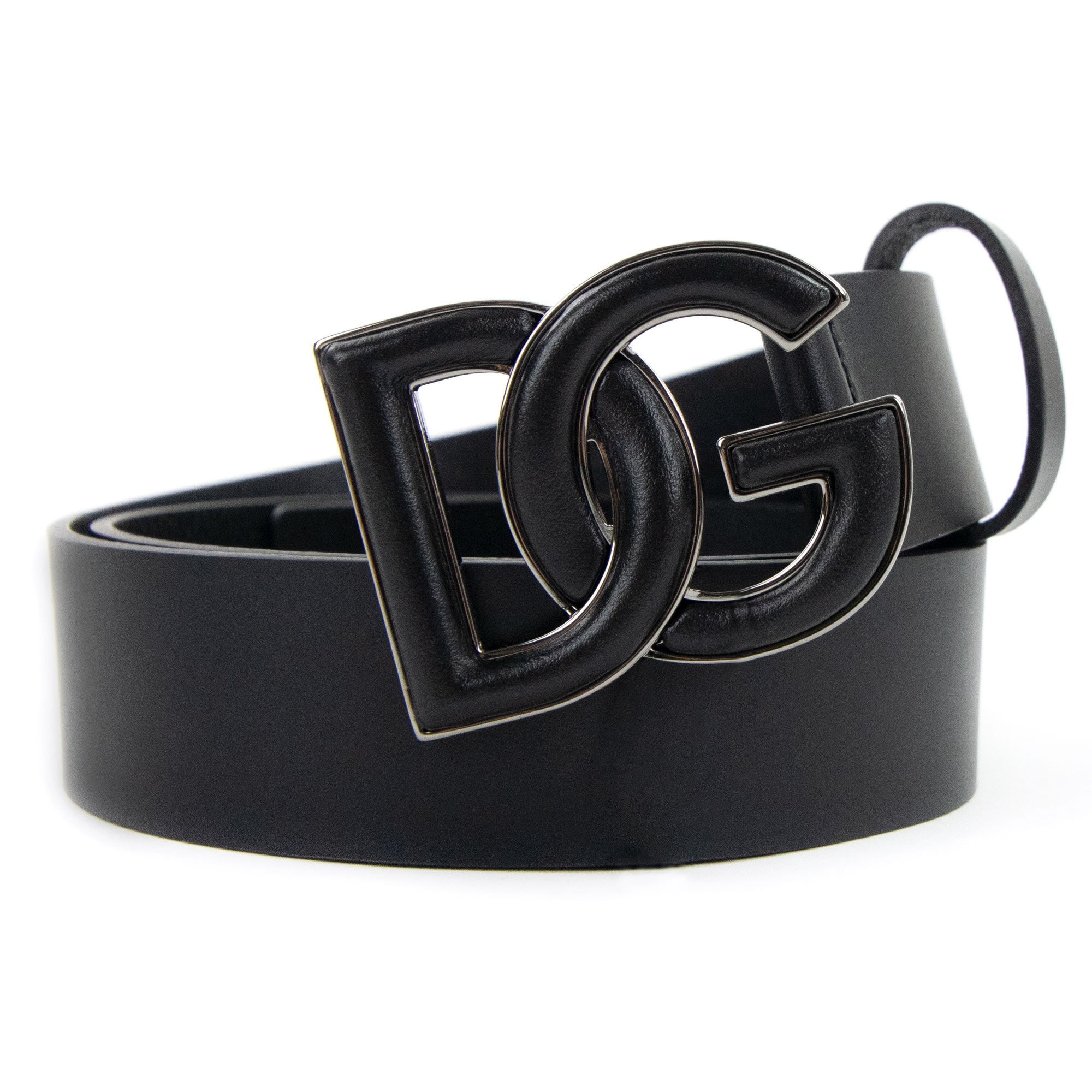 Dolce & Gabbana Dg Logo Lux Leather Belt Black | ONU