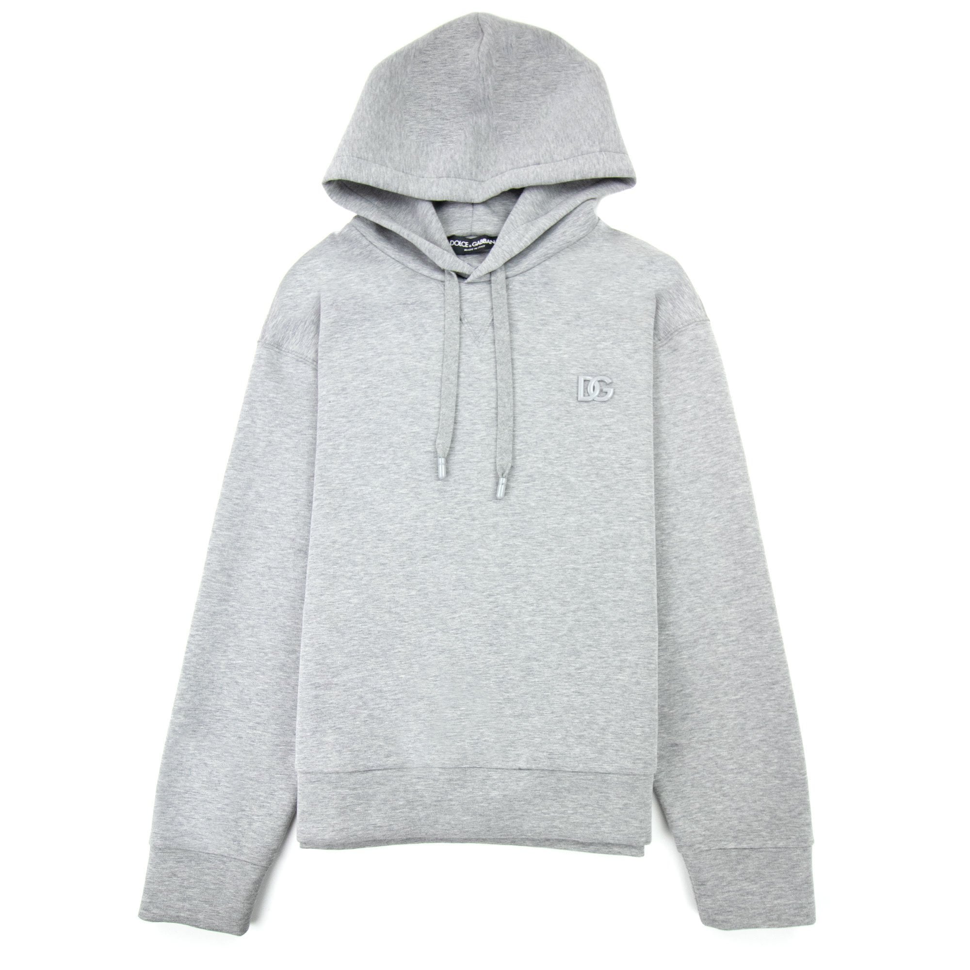 Dolce & Gabbana Dg Metal Logo Hoodied Sweatshirt Grey