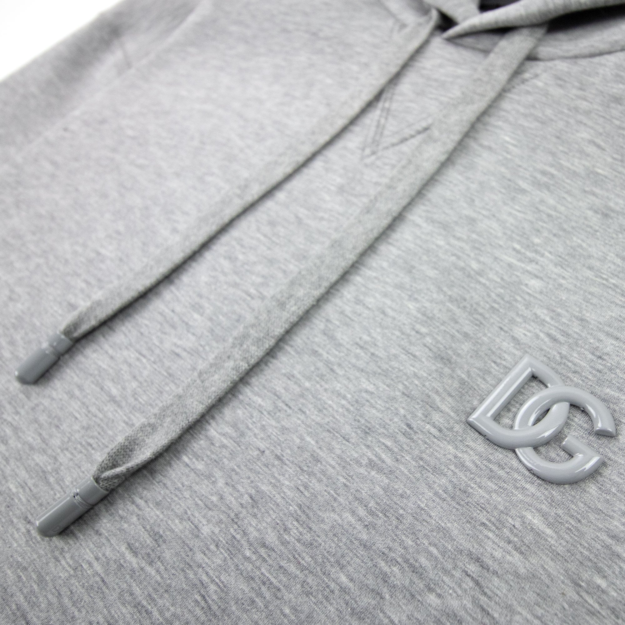 Dolce & Gabbana Dg Metal Logo Hoodied Sweatshirt Grey