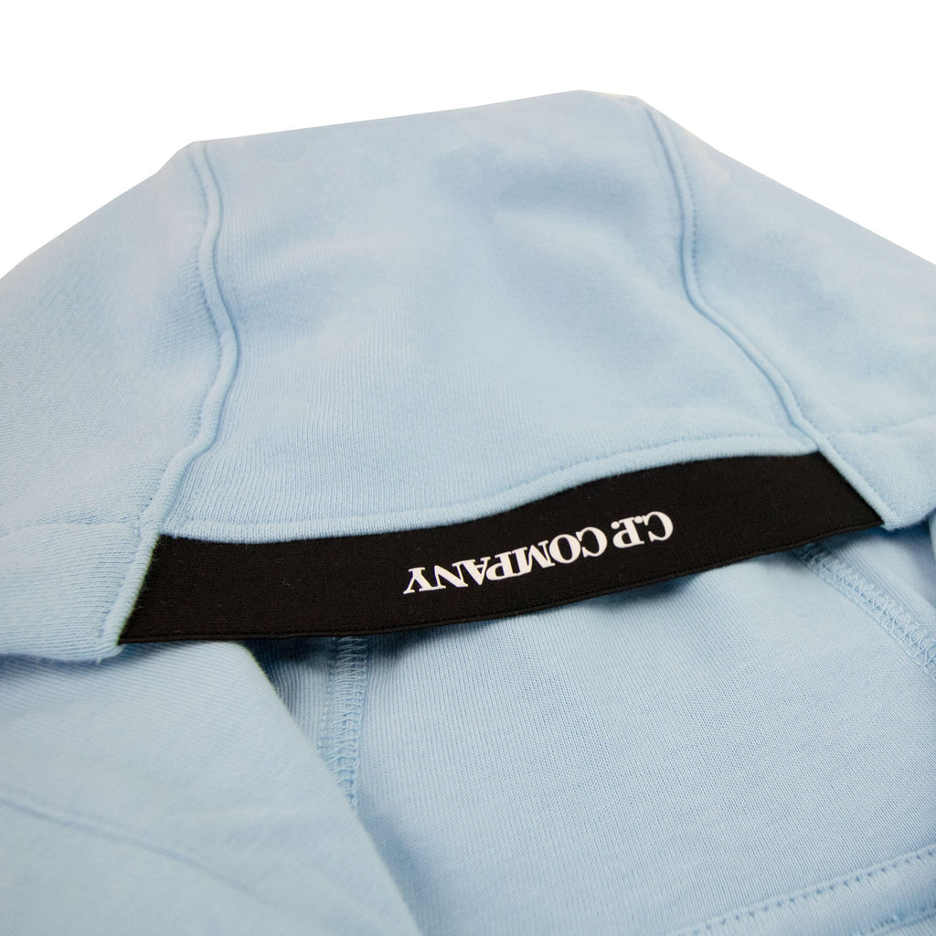 Cp Company Diagonal Raised Fleece Garment Dyed Lens Hoodie Sky Blue 832