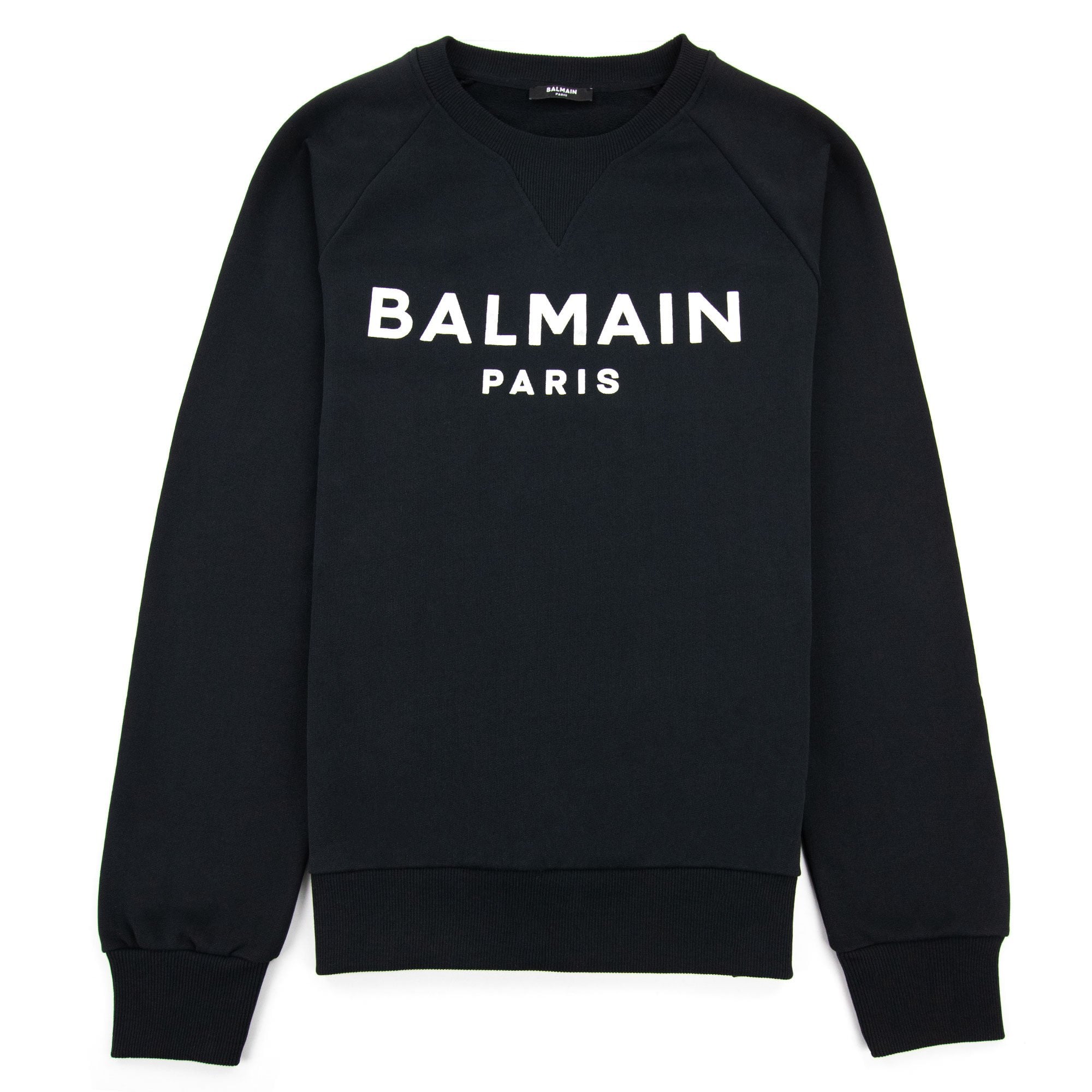 Balmain Foil Logo Sweatshirt Black/Silver Foil Logo