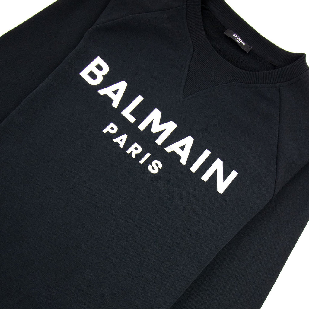 Balmain Foil Logo Sweatshirt Black/Silver Foil Logo