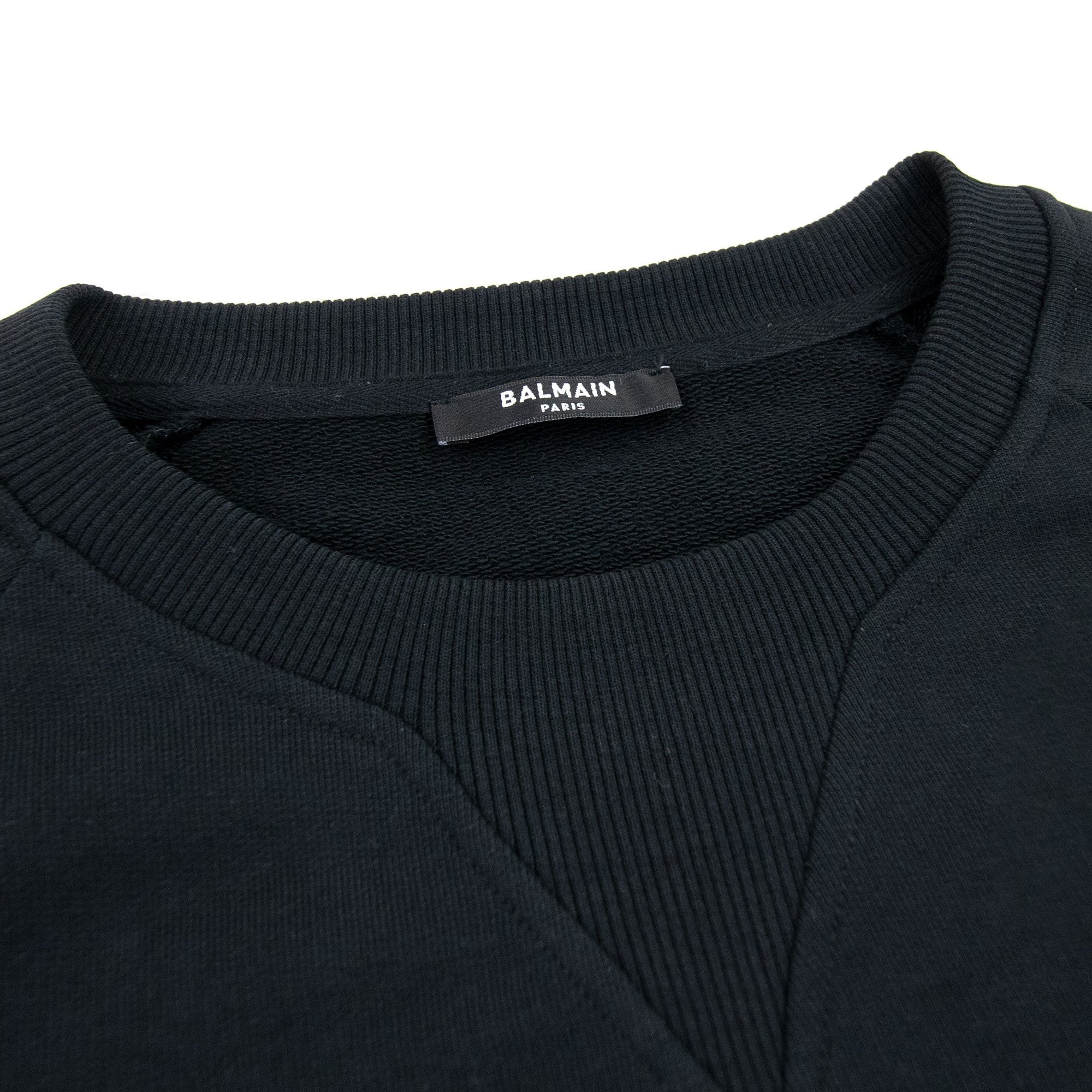 Balmain Foil Logo Sweatshirt Black/Silver Foil Logo