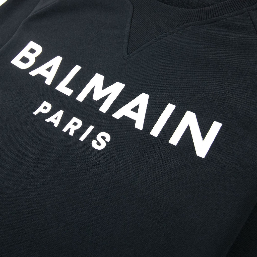 Balmain Foil Logo Sweatshirt Black/Silver Foil Logo