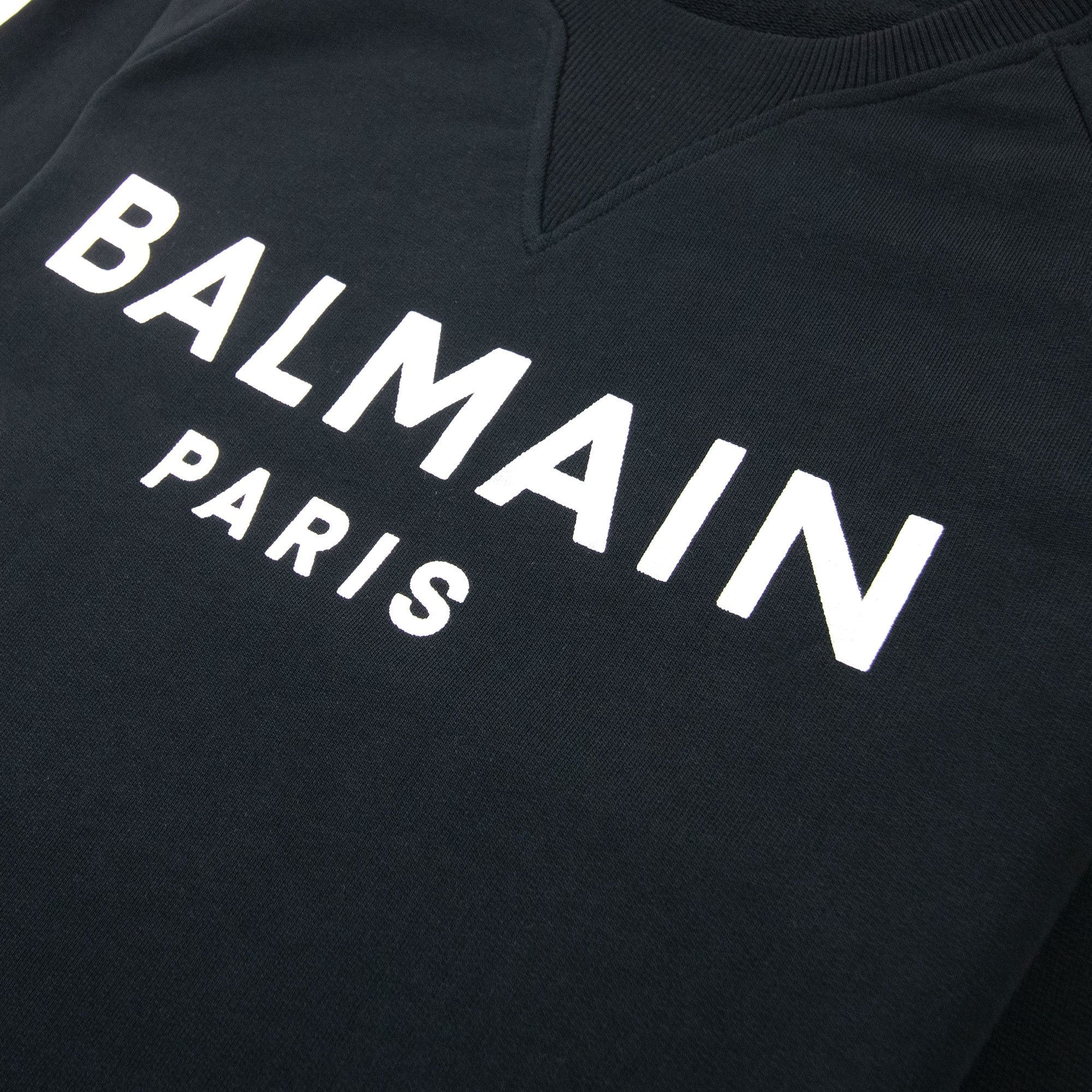 Balmain Foil Logo Sweatshirt Black/Silver Foil Logo