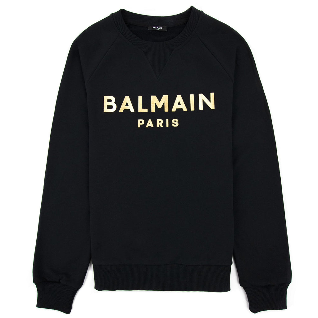 Balmain Foil Logo Sweatshirt Black/gold