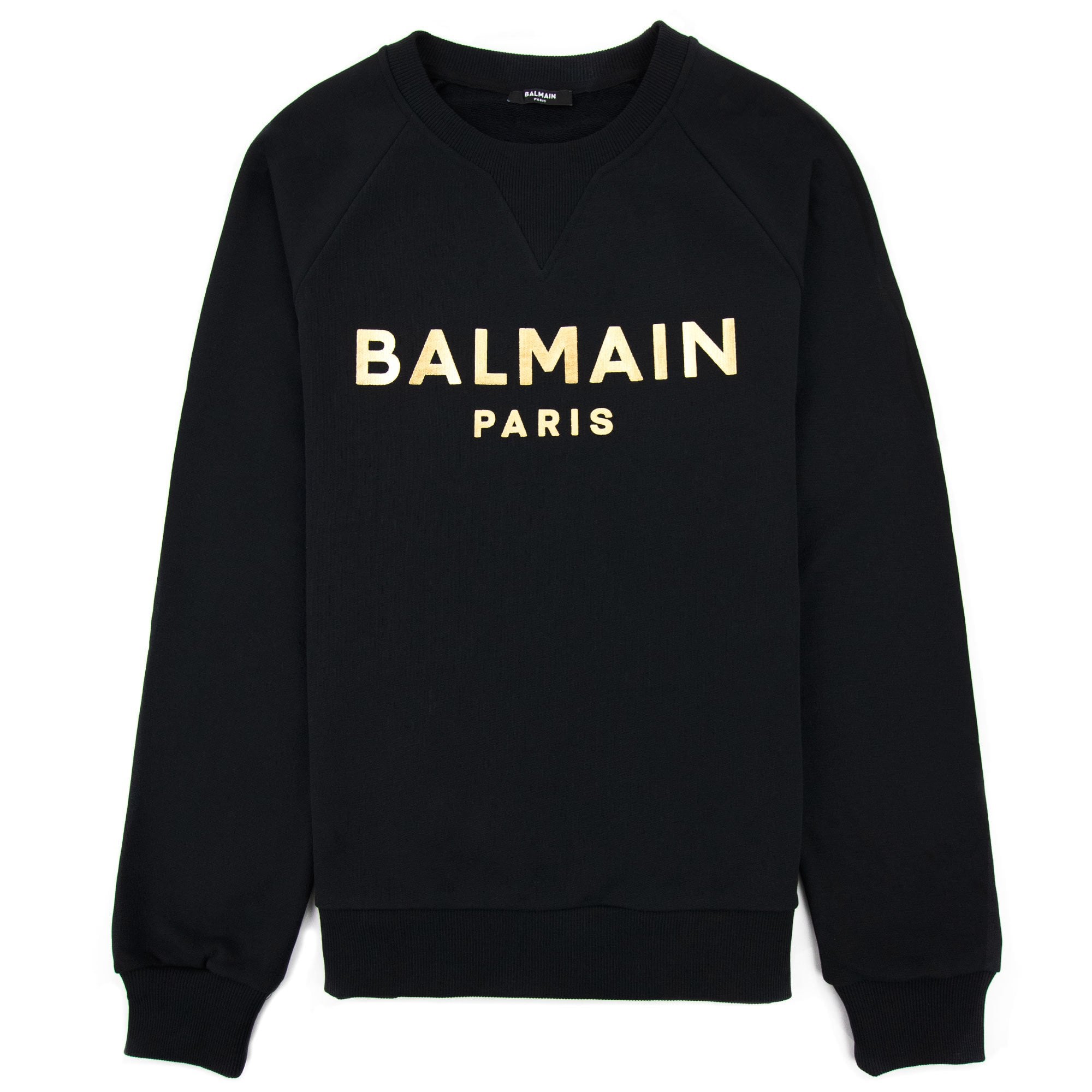 Balmain Foil Logo Sweatshirt Black/gold