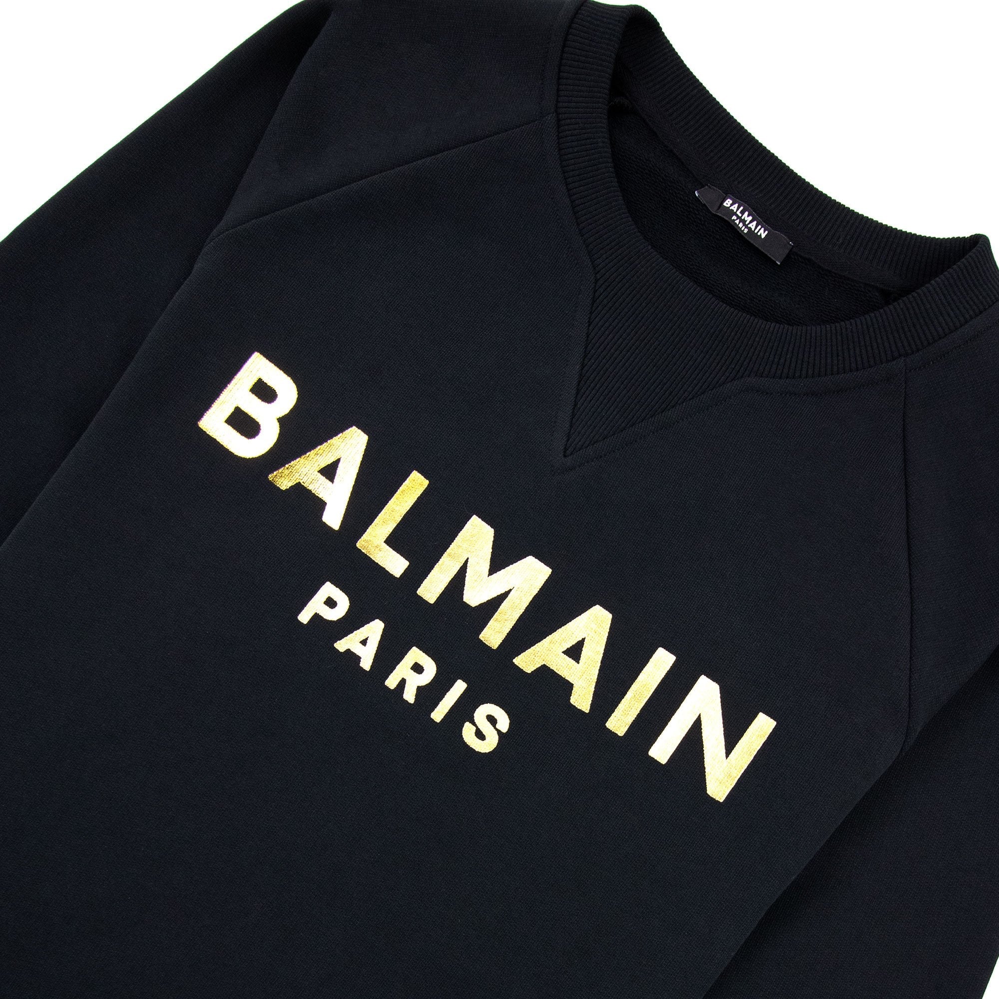 Balmain Foil Logo Sweatshirt Black/gold