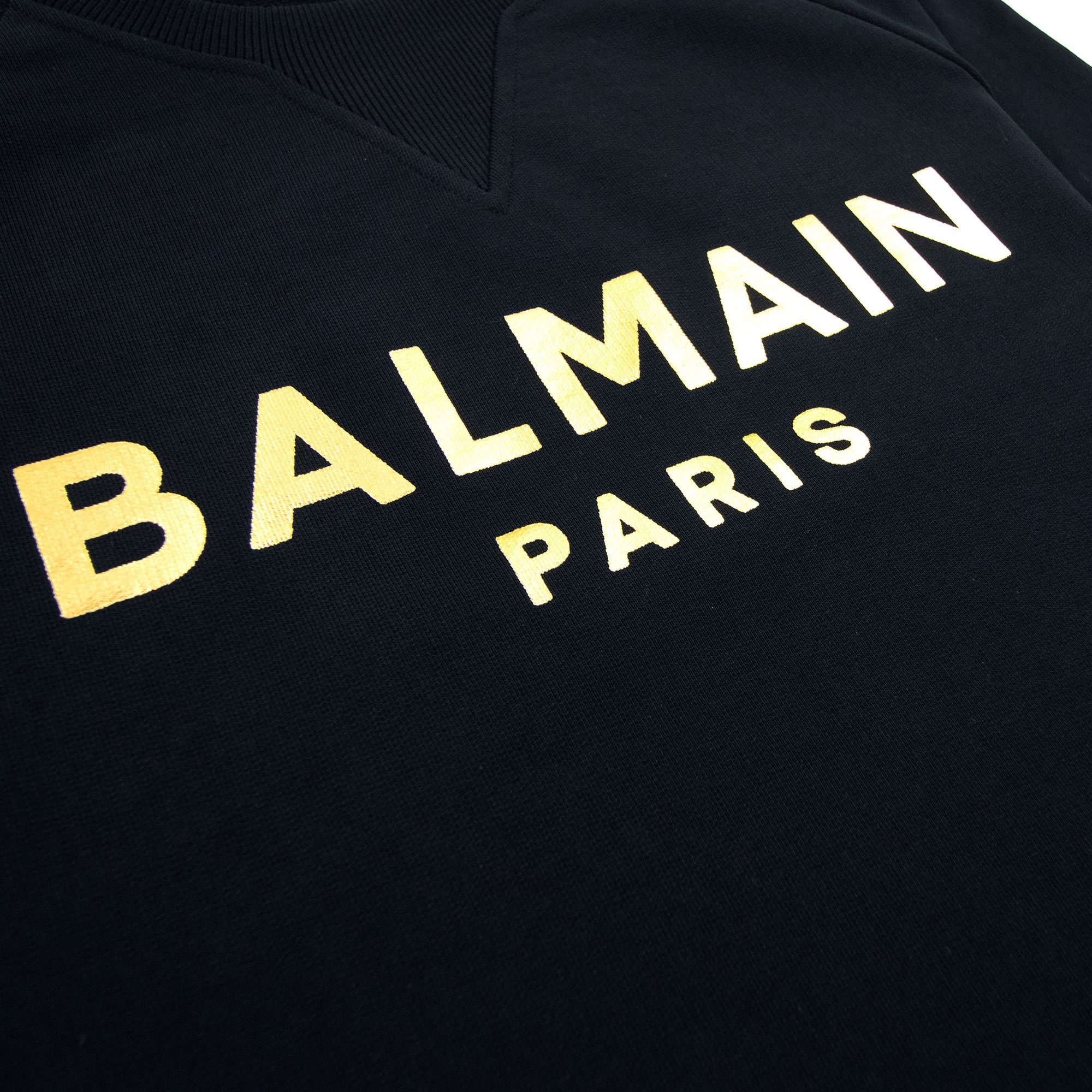 Balmain Foil Logo Sweatshirt Black/gold