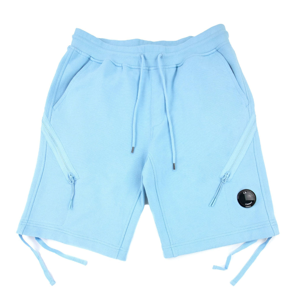 Cp Company Diagonal Raised Fleece Shorts Sky Blue 832