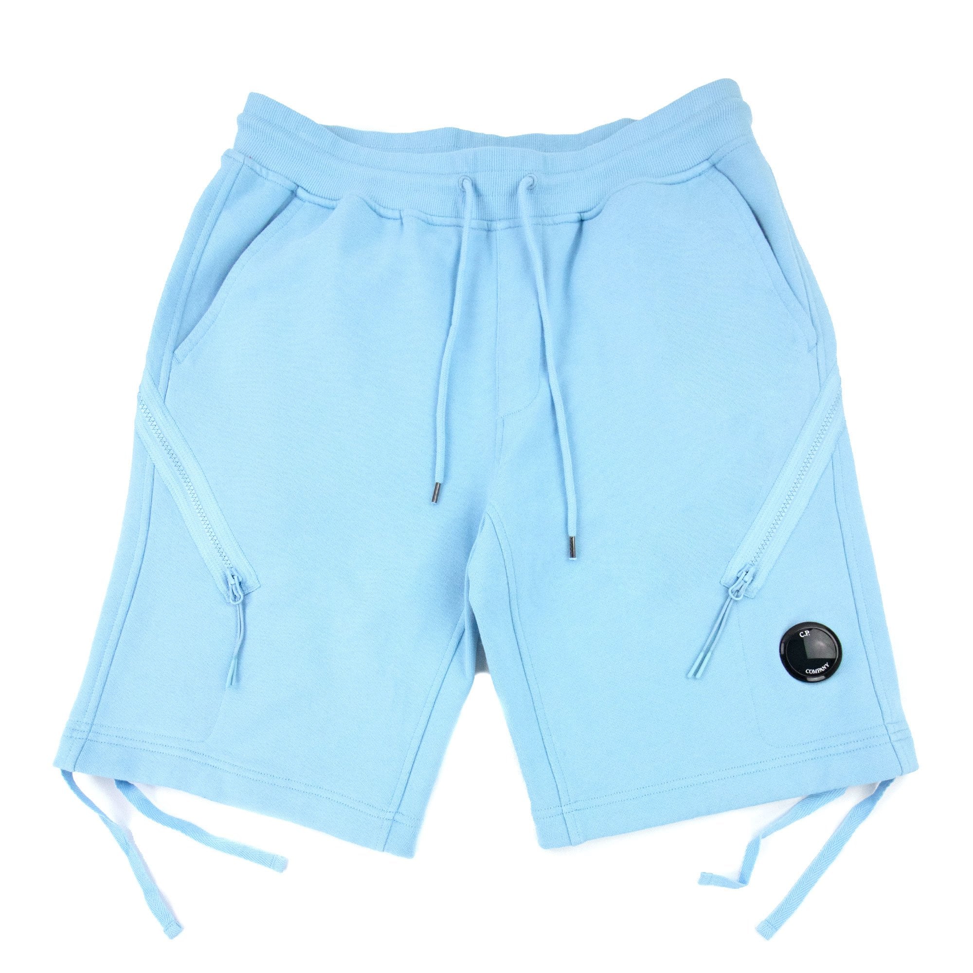 Cp Company Diagonal Raised Fleece Shorts Sky Blue 832