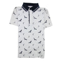 Armani Junior All Over Eagle Print Polo Shirt White