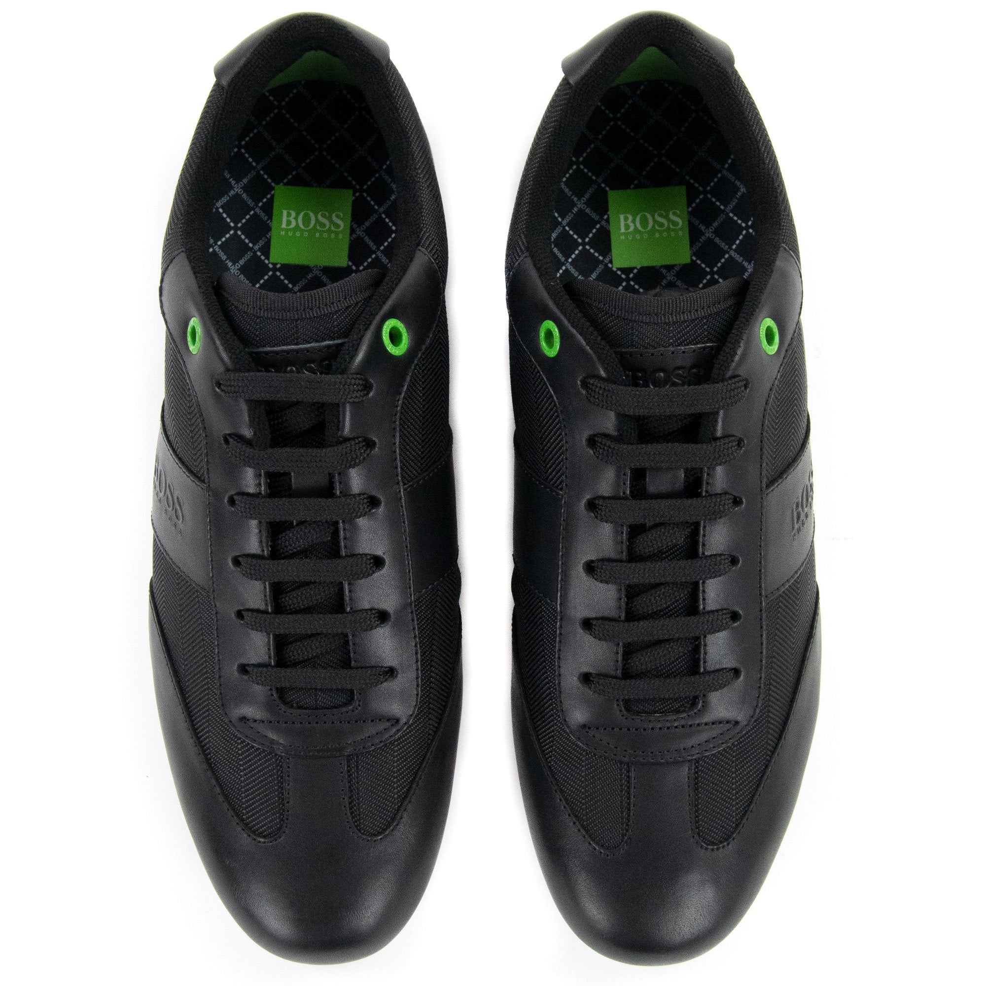 Hugo Boss Lighter Low Leather Mesh Trainers Black