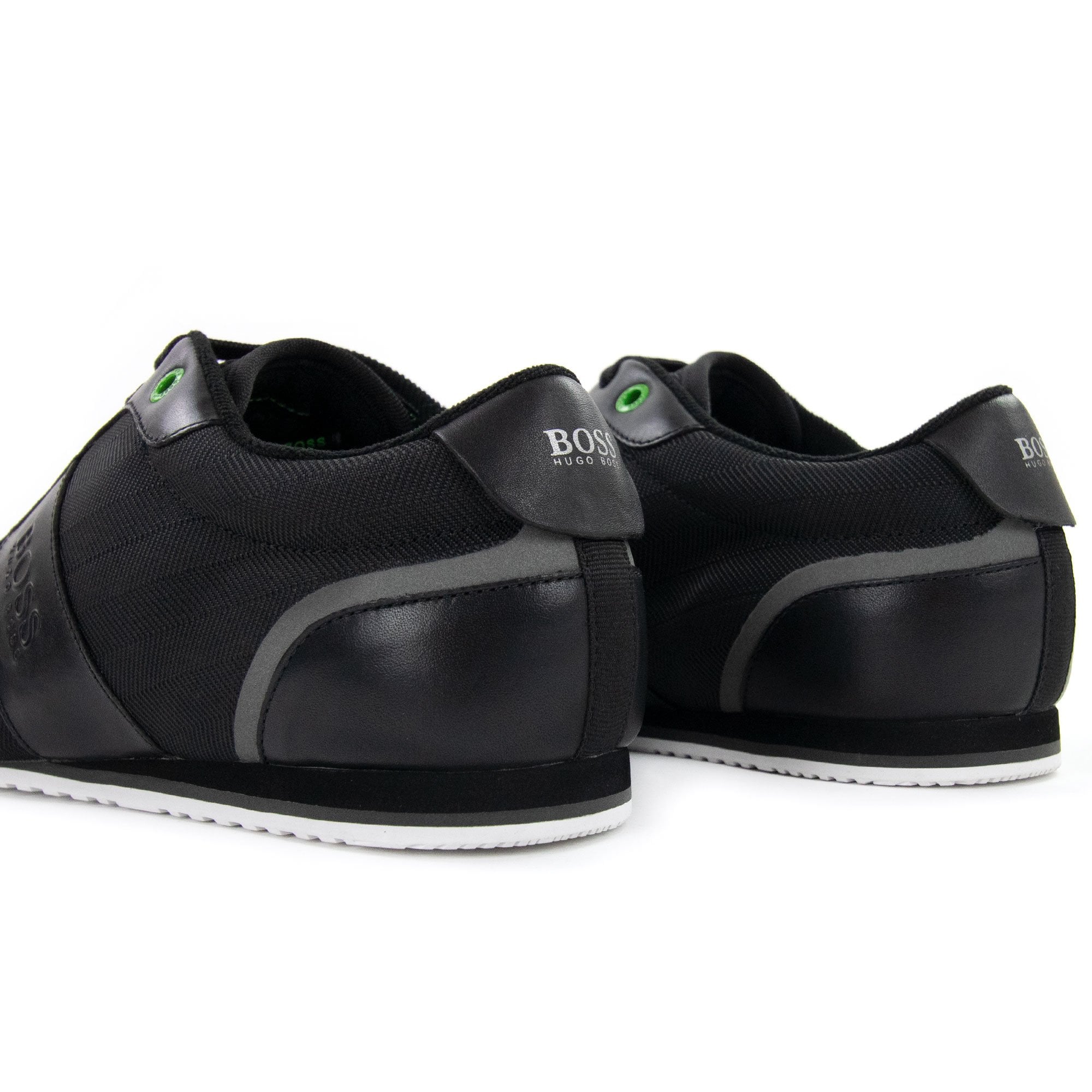 Hugo Boss Lighter Low Leather Mesh Trainers Black