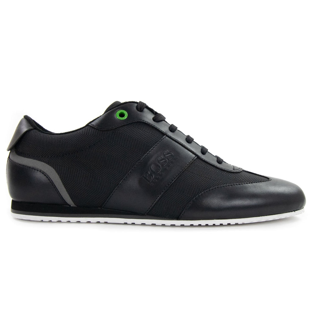 Hugo Boss Lighter Low Leather Mesh Trainers Black