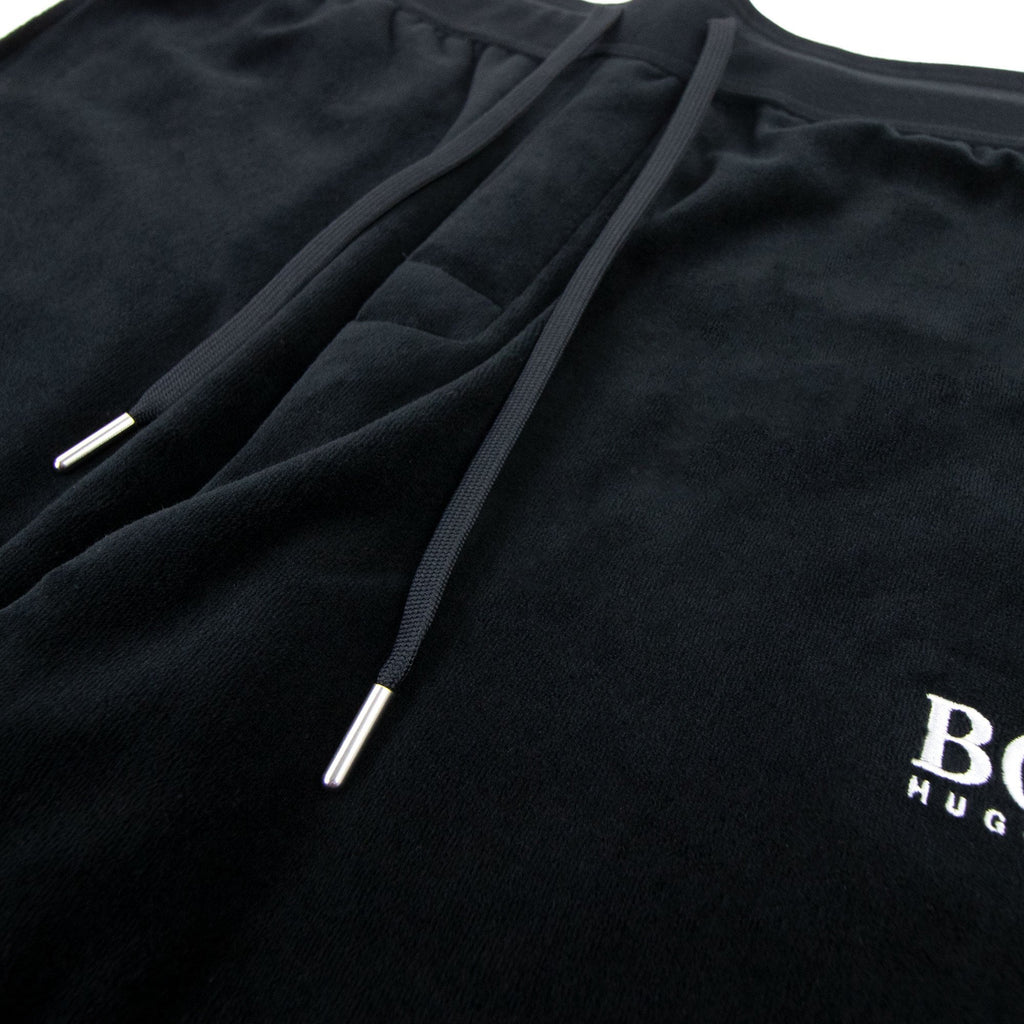 Hugo Boss Embroidered Logo Velour Pants Black 001
