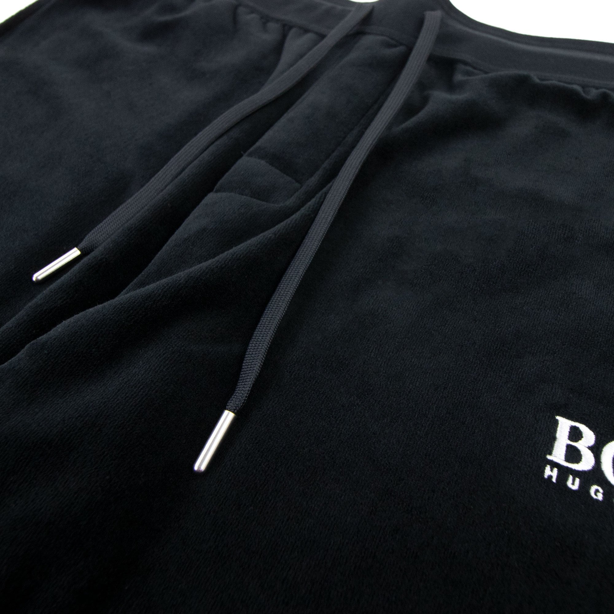 Hugo Boss Embroidered Logo Velour Pants Black 001