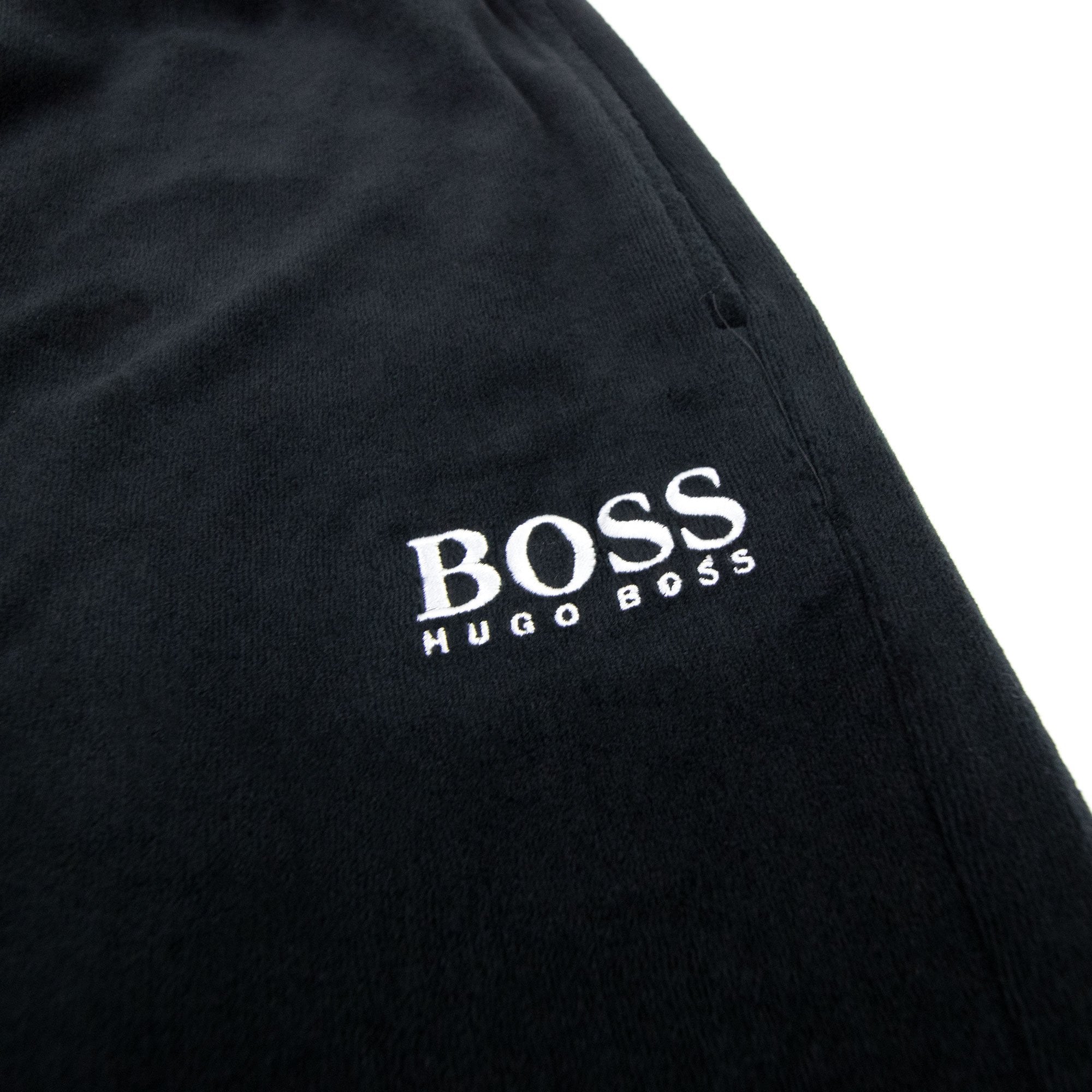 Hugo Boss Embroidered Logo Velour Pants Black 001