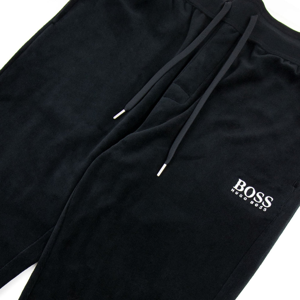 Hugo Boss Embroidered Logo Velour Pants Black 001